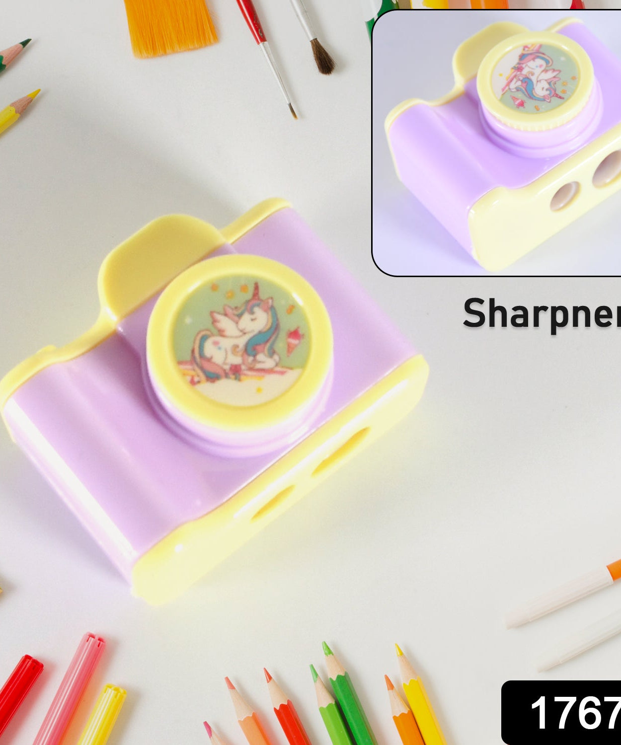 Camera Shape Pencil Sharpener – Stylish & Lightweight Manual Sharpener for Kids & Office Use (1 Pc)