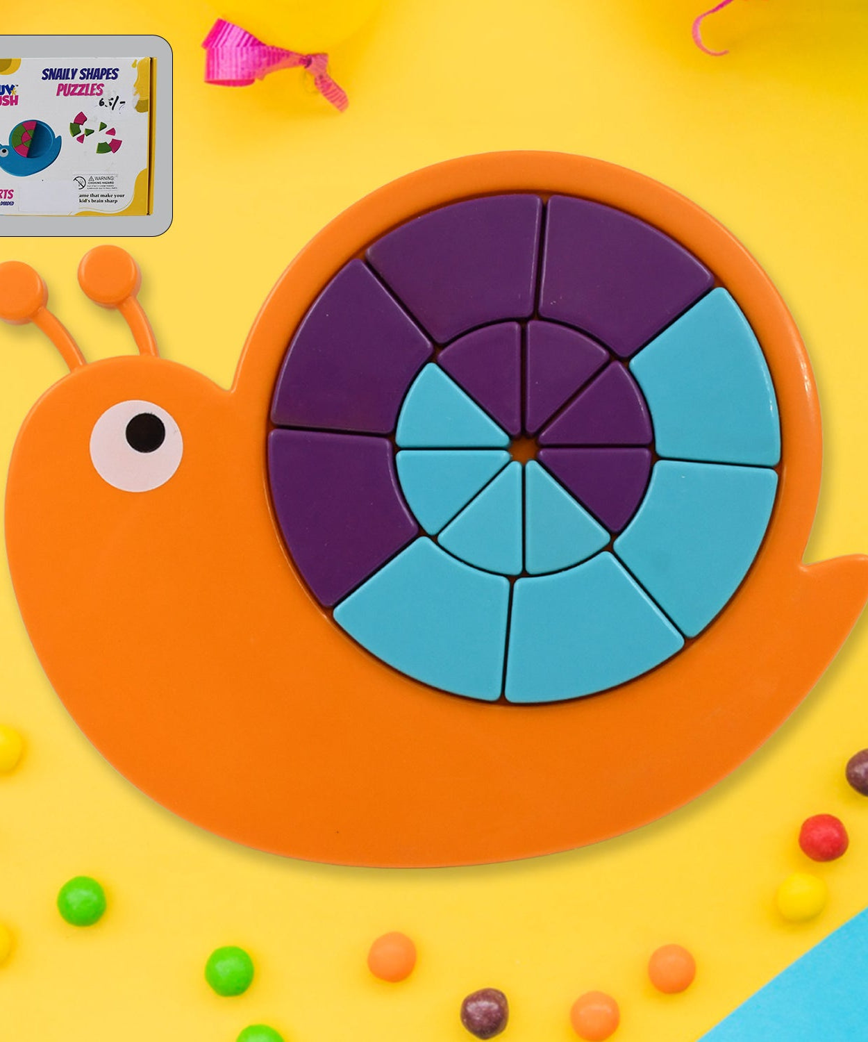 Mini Snail Puzzle – STEM Educational Toy, Puzzle Games for Ages 3-6 (Mix Color)