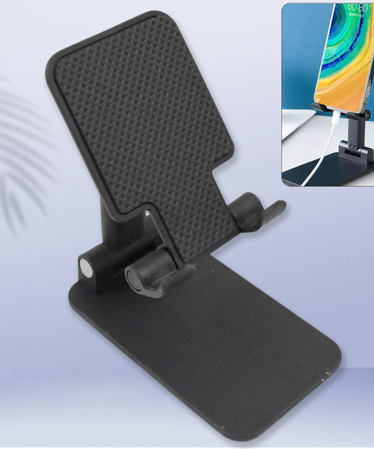 DESKTOP CELL PHONE STAND PHONE HOLDER FULL 3-WAY ADJUSTABLE PHONE STAND FOR DESK HEIGHT + ANGLES PERFECT AS DESK ORGANIZERS AND ACCESSORIES