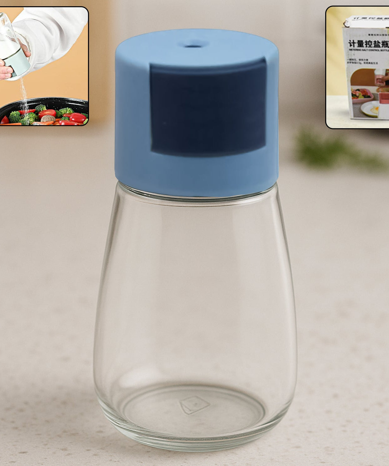Glass Salt Dispenser for Cooking with 0.5g Precision (1 Pc)