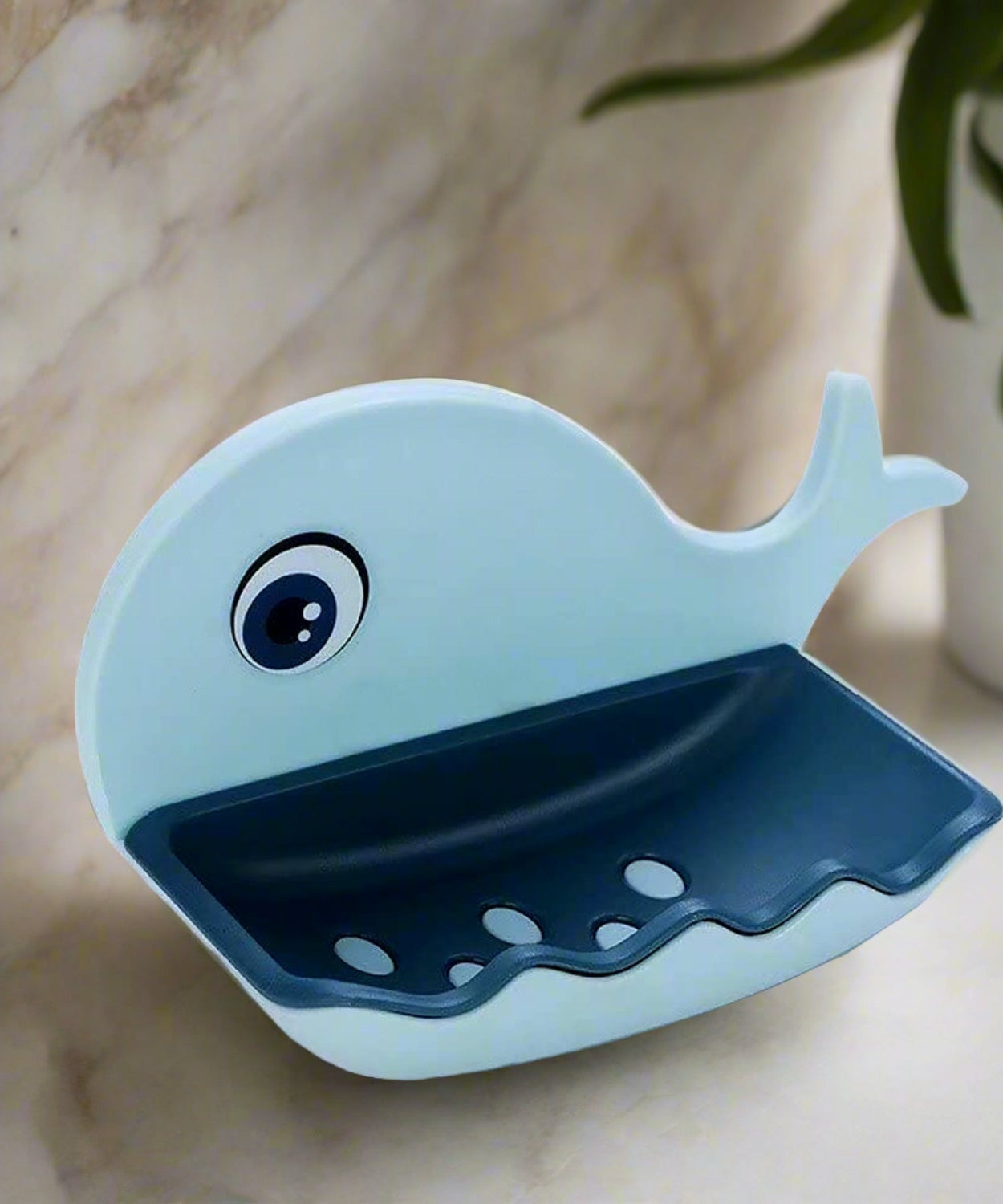 Fish-shaped double-layer wall-mounted soap holder.