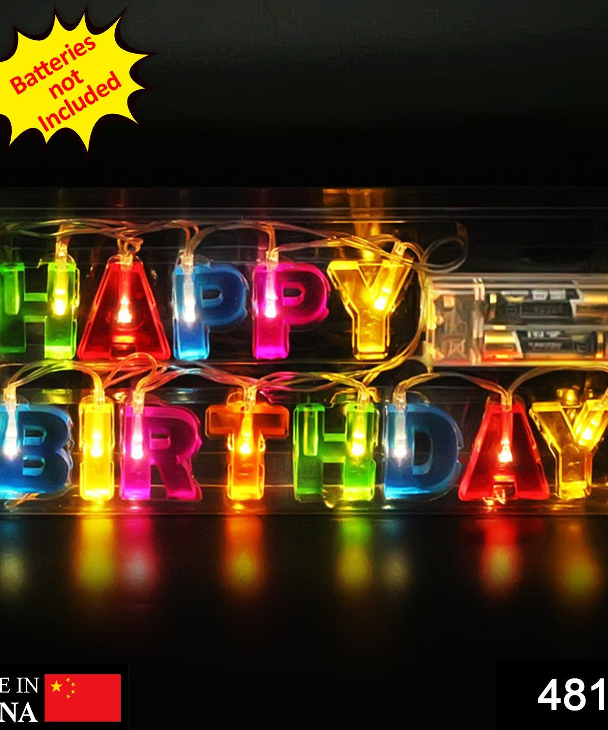 Decoratives Plastic Happy Birthday 13 LED Letter Battery Operated String Lights, Outdoor String Lights (Multicolour)