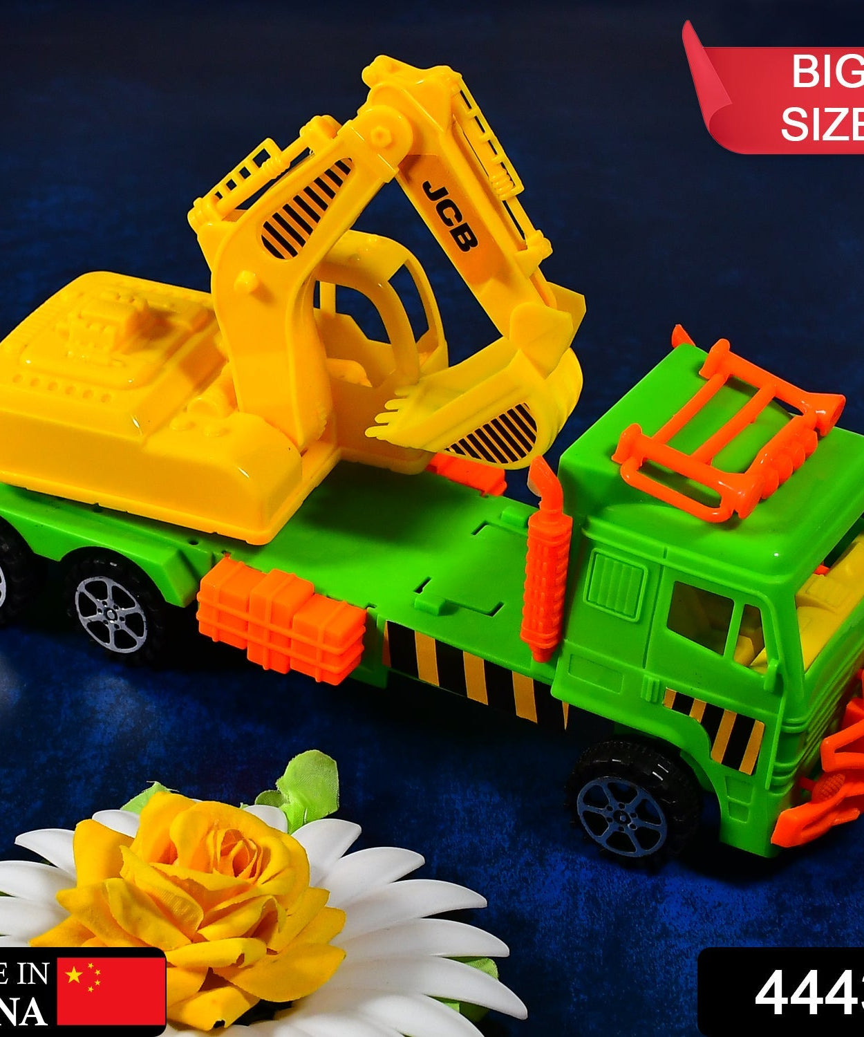 Toy dumper truck with JCB design