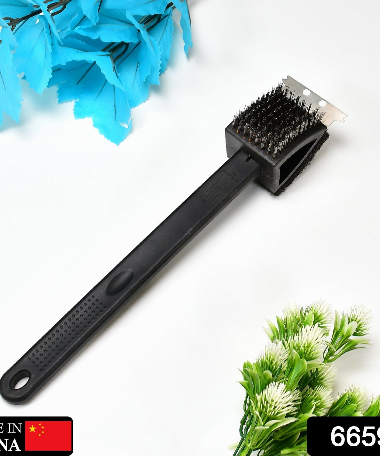 Black 2 Side Use Brush Scarp Cleaning Brush &  Wire Brush for Garage Use