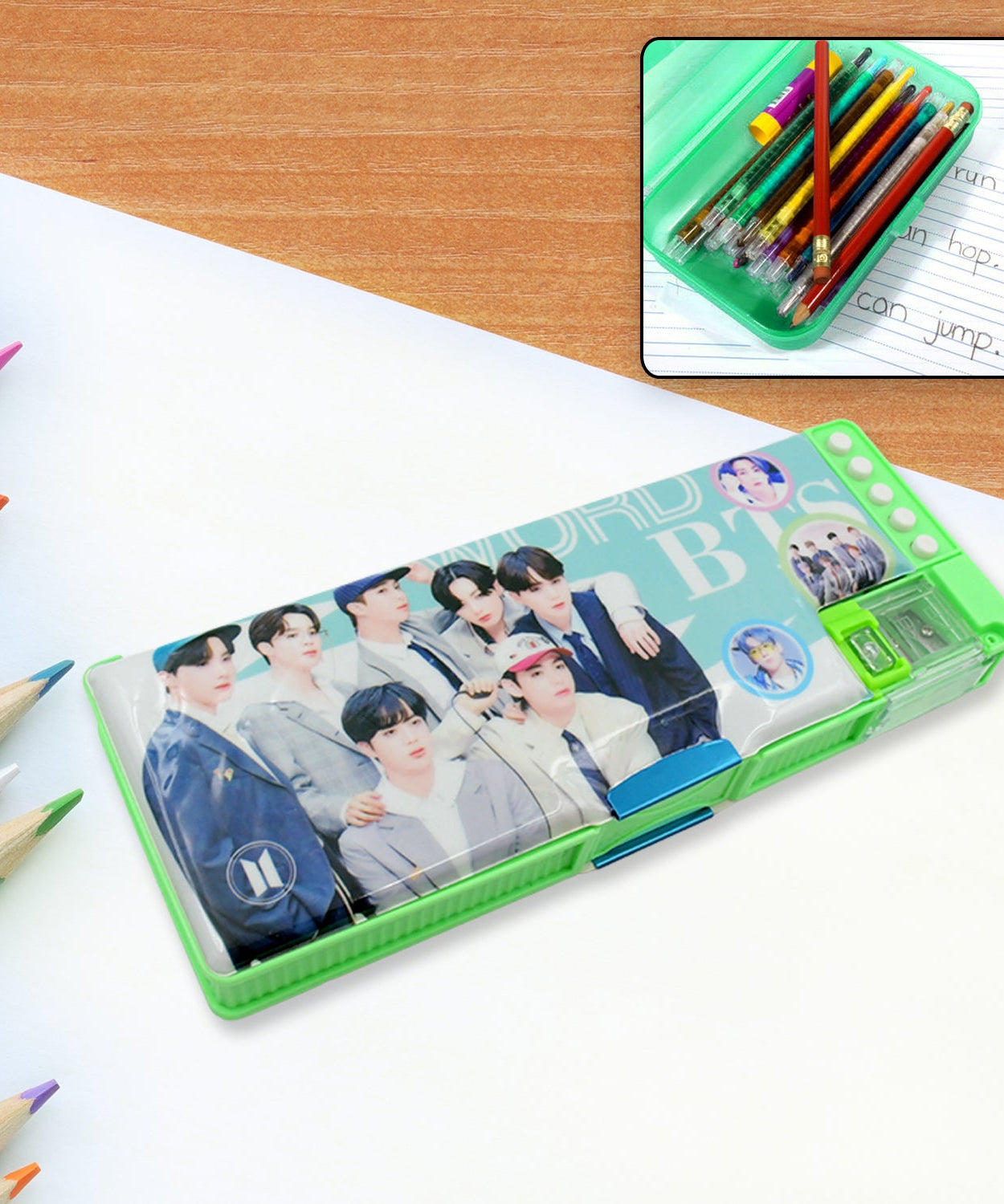 Multipurpose Compass Box (2 Compartments): Cartoon Pencil Case for Kids