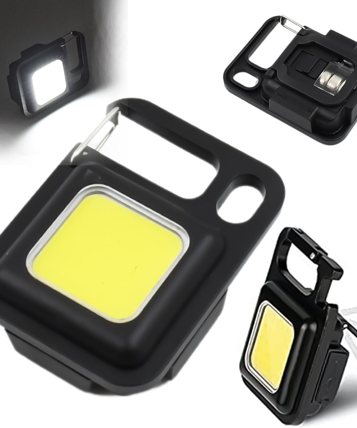 LED Battery Operated Keychain Flashlight with Folding Bracket Bottle Opener (1 Pc)