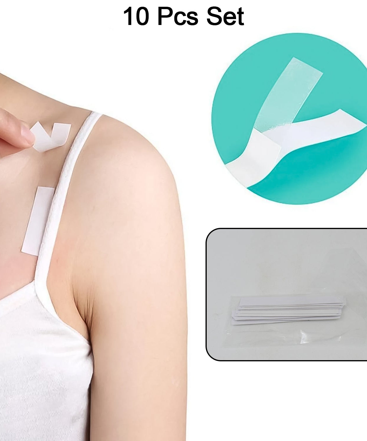 Waterproof Anti-Skid Transparent Medical Tape for Lingerie (10 Pcs Set)