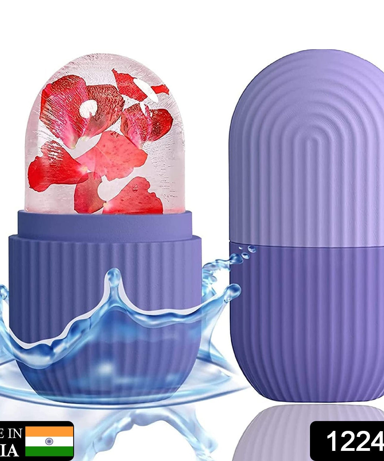 Beauty Ice Roller for Face & Eye Massage (Reusable, Purple / Without Box)