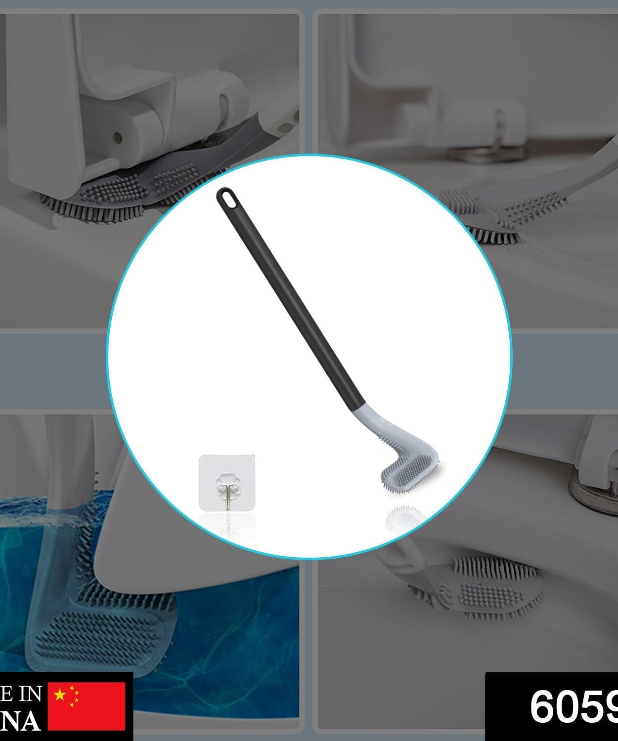 Toilet brush set with a golf theme design.