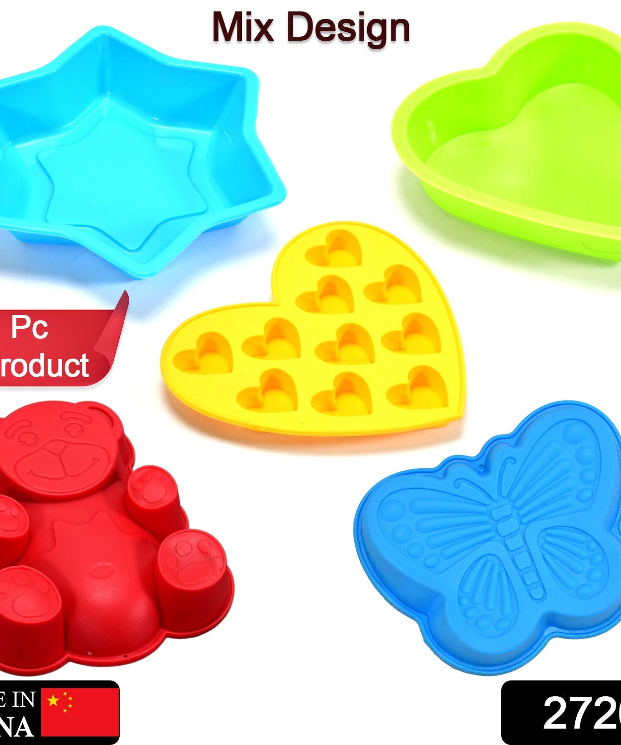 Assorted silicone baking cups, close-up view
