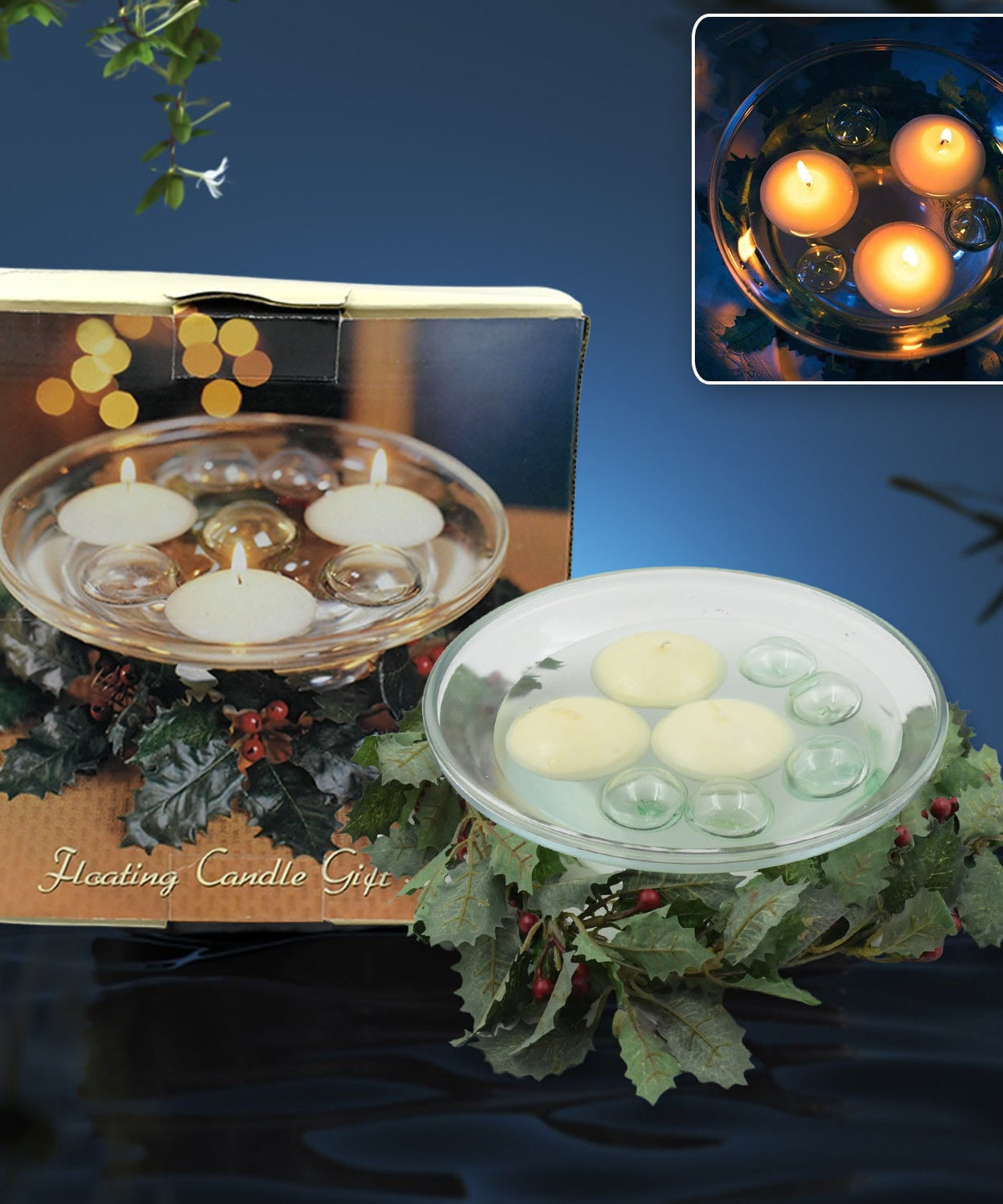 Floating candle holder for creating romantic ambiance.