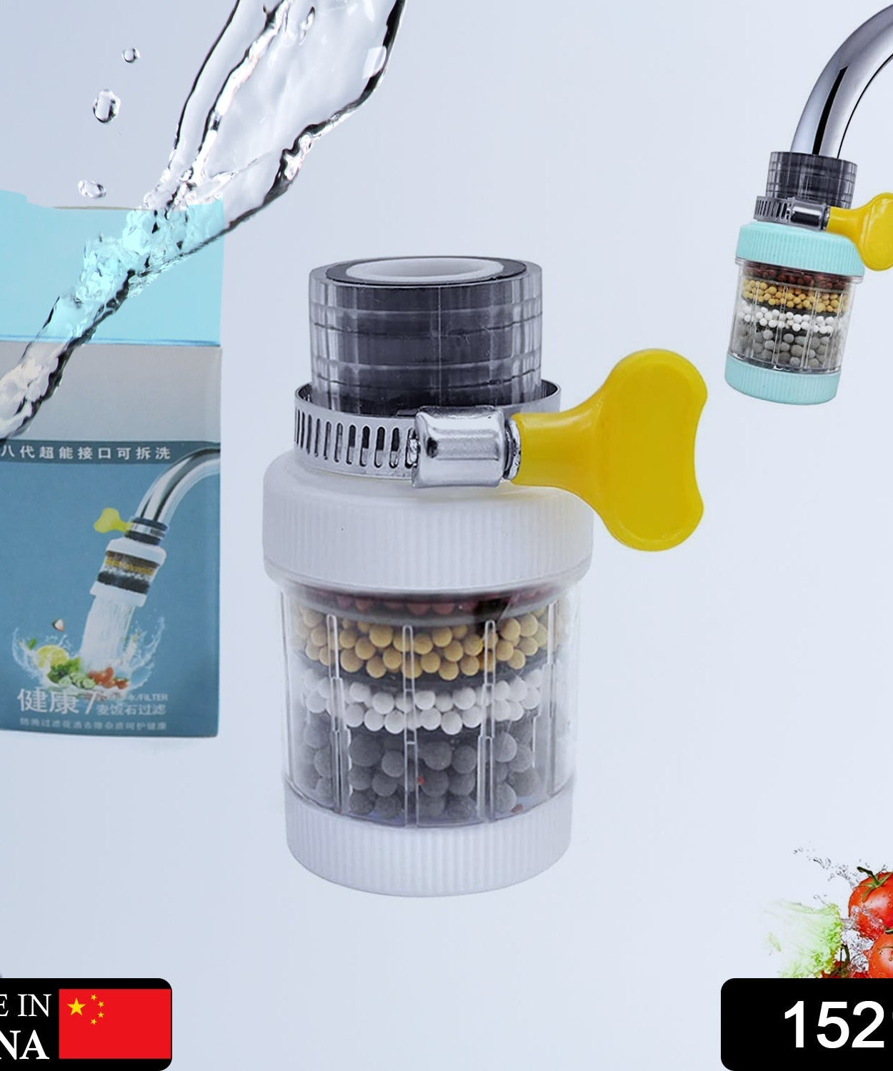 Kitchen tap water filter, activated carbon, for clean water