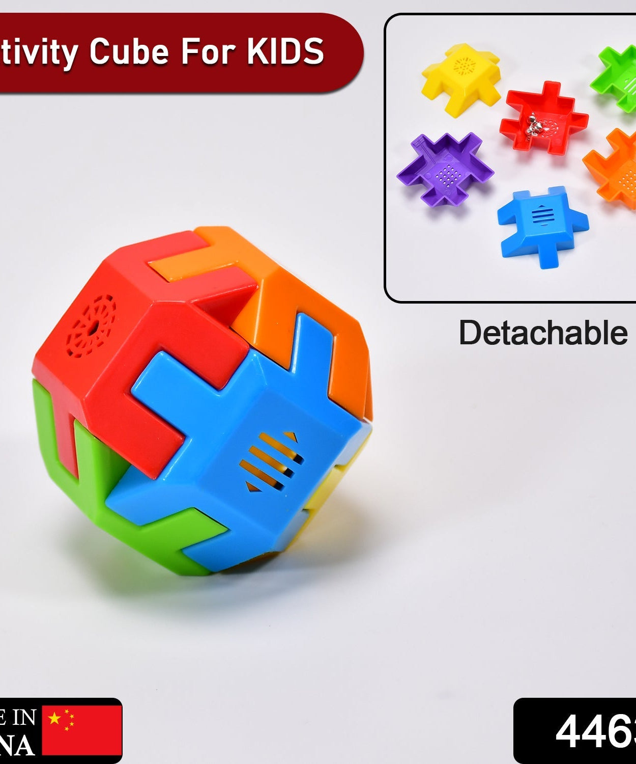 Colorful Octa Cube toy with various activities.