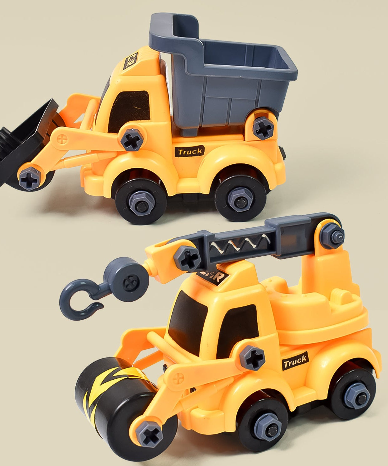 Engineering Vehicles Nut Assembly Toy – DIY Vehicle Model Set for Kids, Simulation Car Construction Toy (2 Pc Set)