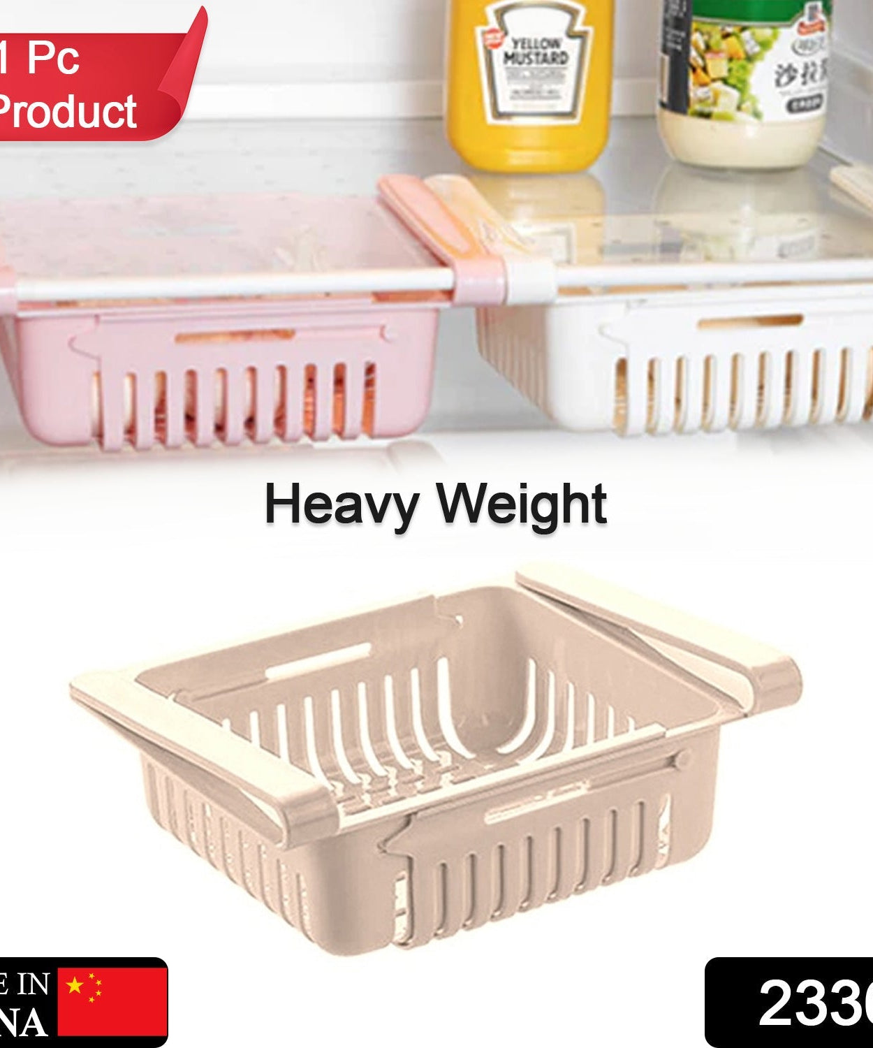 Fridge basket with adjustable sides, practical for storage