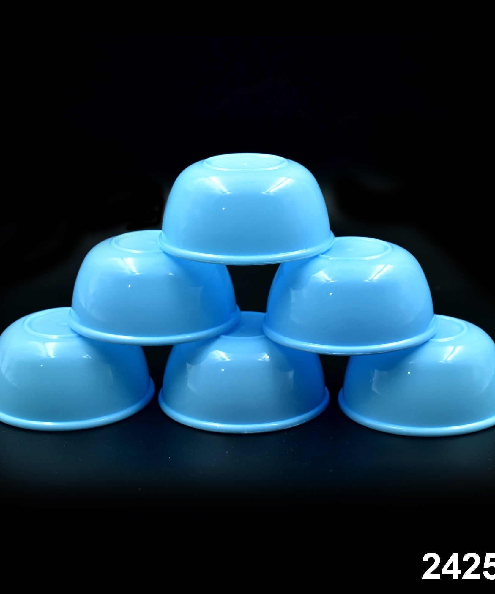 Unbreakable plastic bowls, ideal for daily use, set of 6.