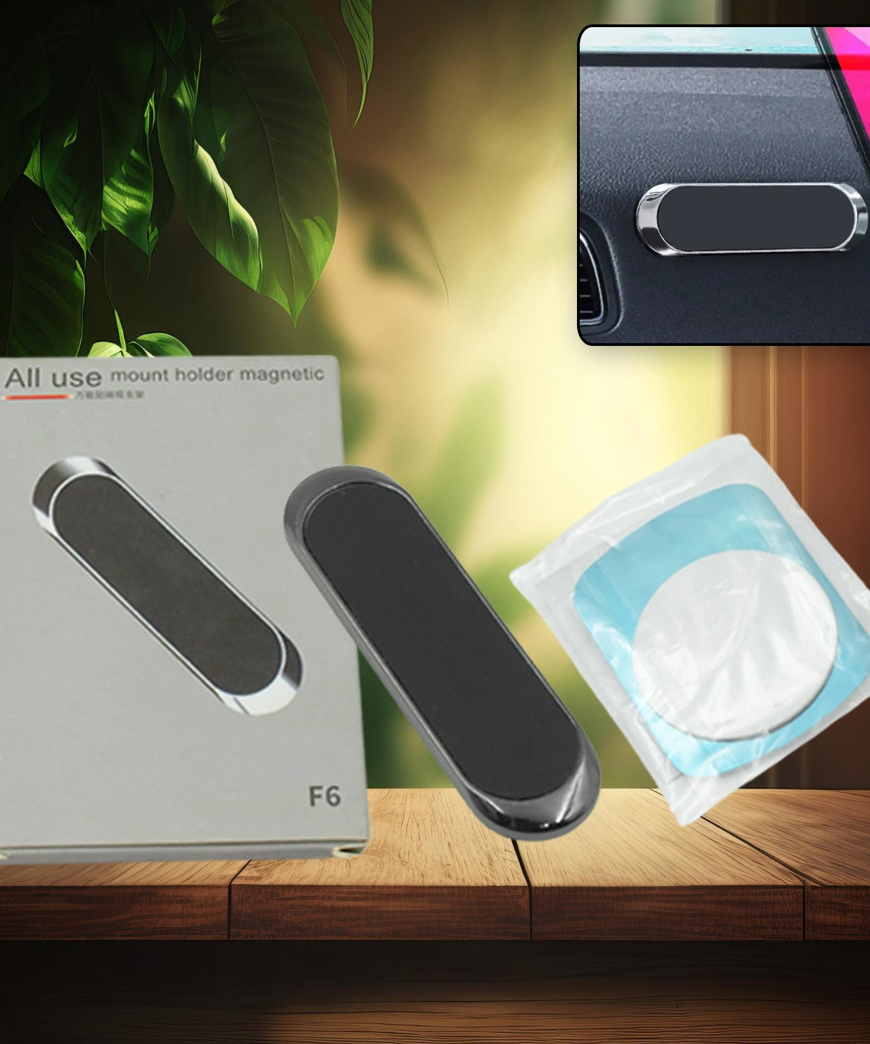 360-degree rotating magnetic phone holder for cars.