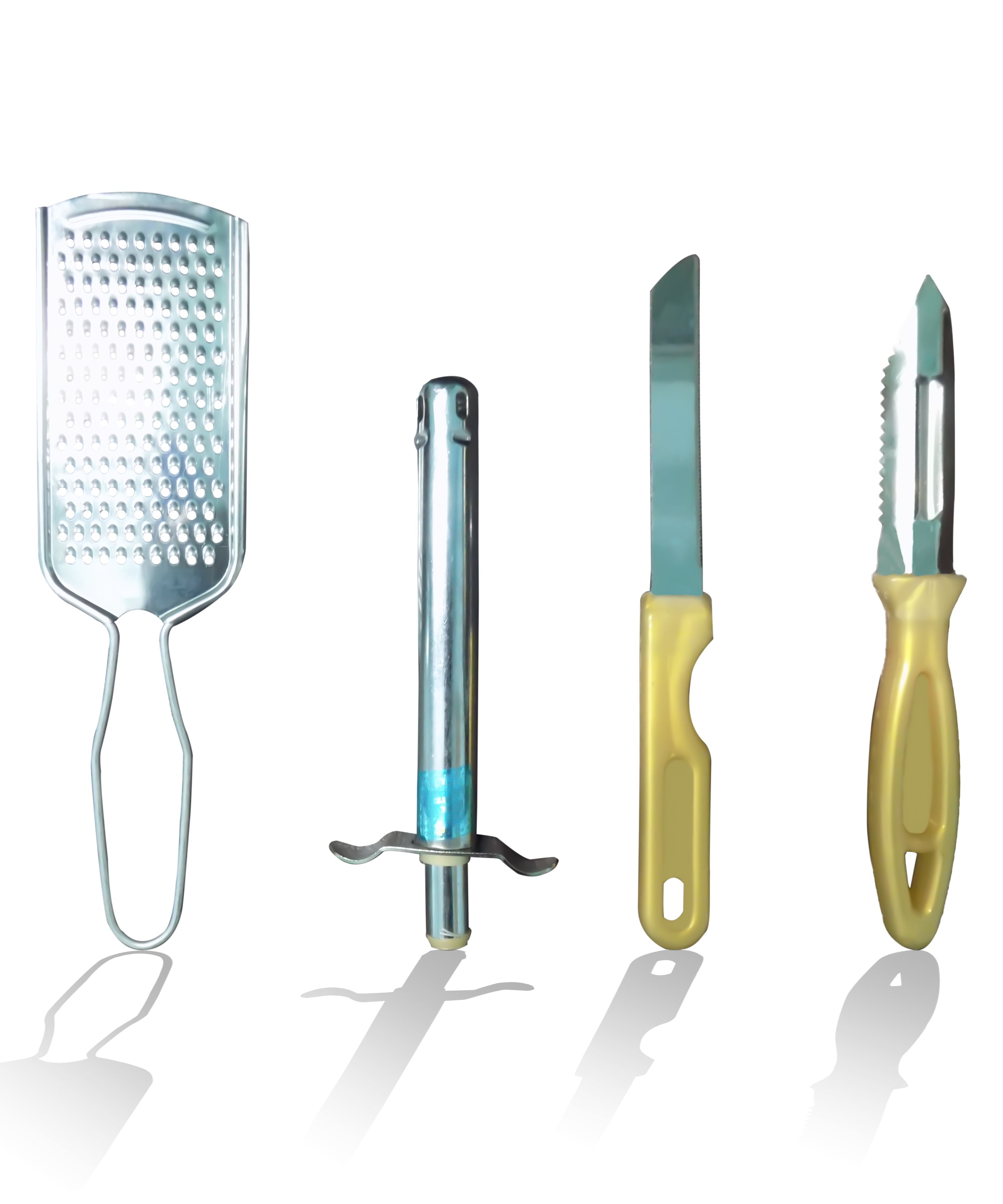 4In1 Combo - Stainless Steel Kitchen Lighter, Knife, Peeler and Smooth Grater