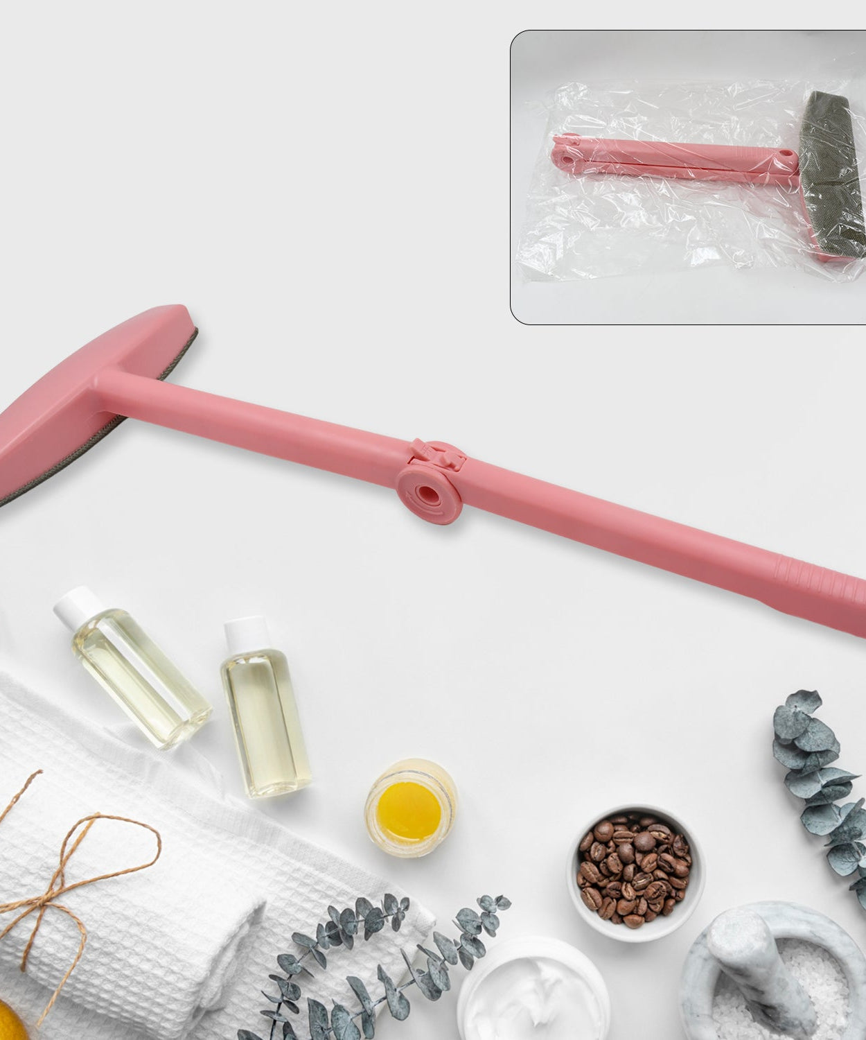 Glazed glass window cleaner with wiper for easy cleaning.