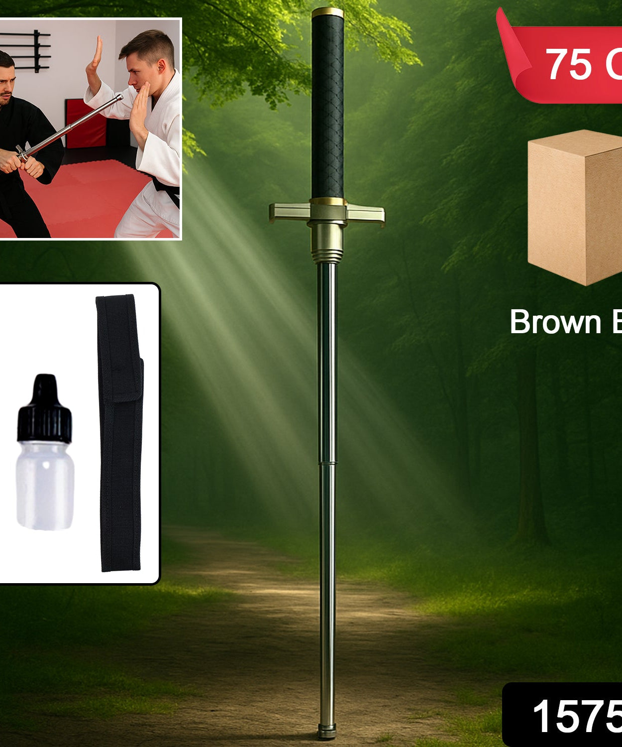 Safty Rod Lightweight Folding Walking Sticks with Nylon Bag Cover (75 Cm)