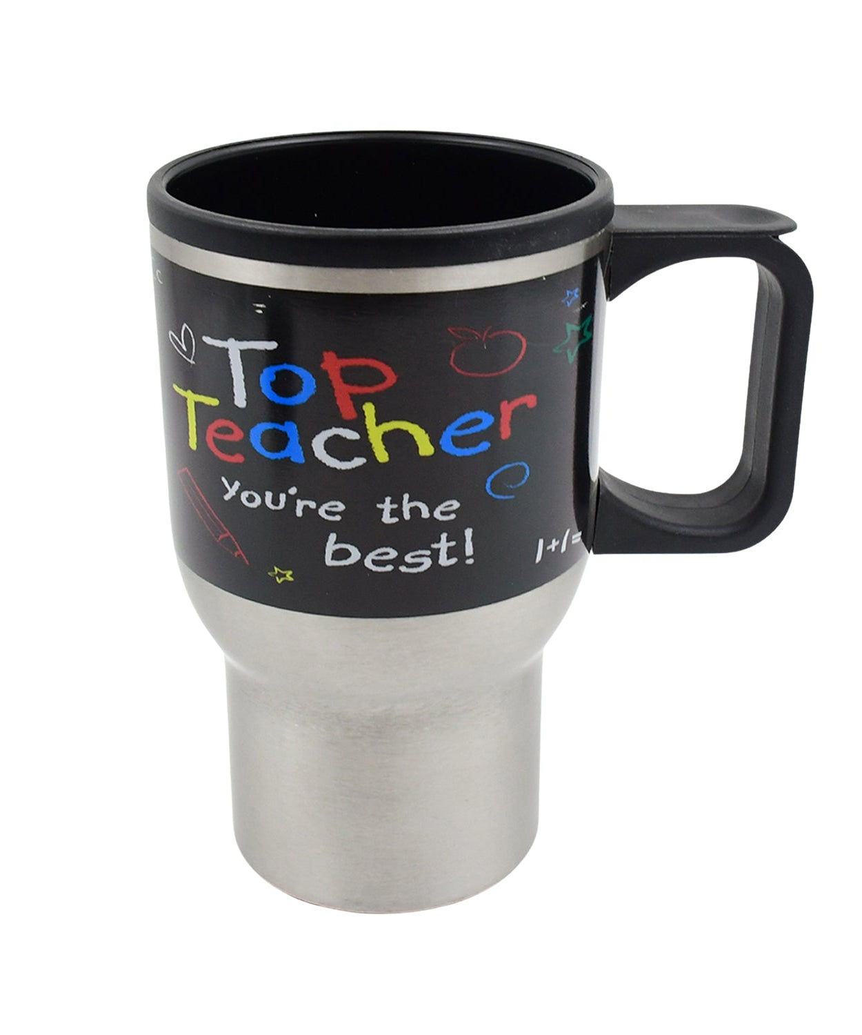 Stainless Steel Insulated Travel Mug - Double-Walled Vacuum Cup with Lid & Handle