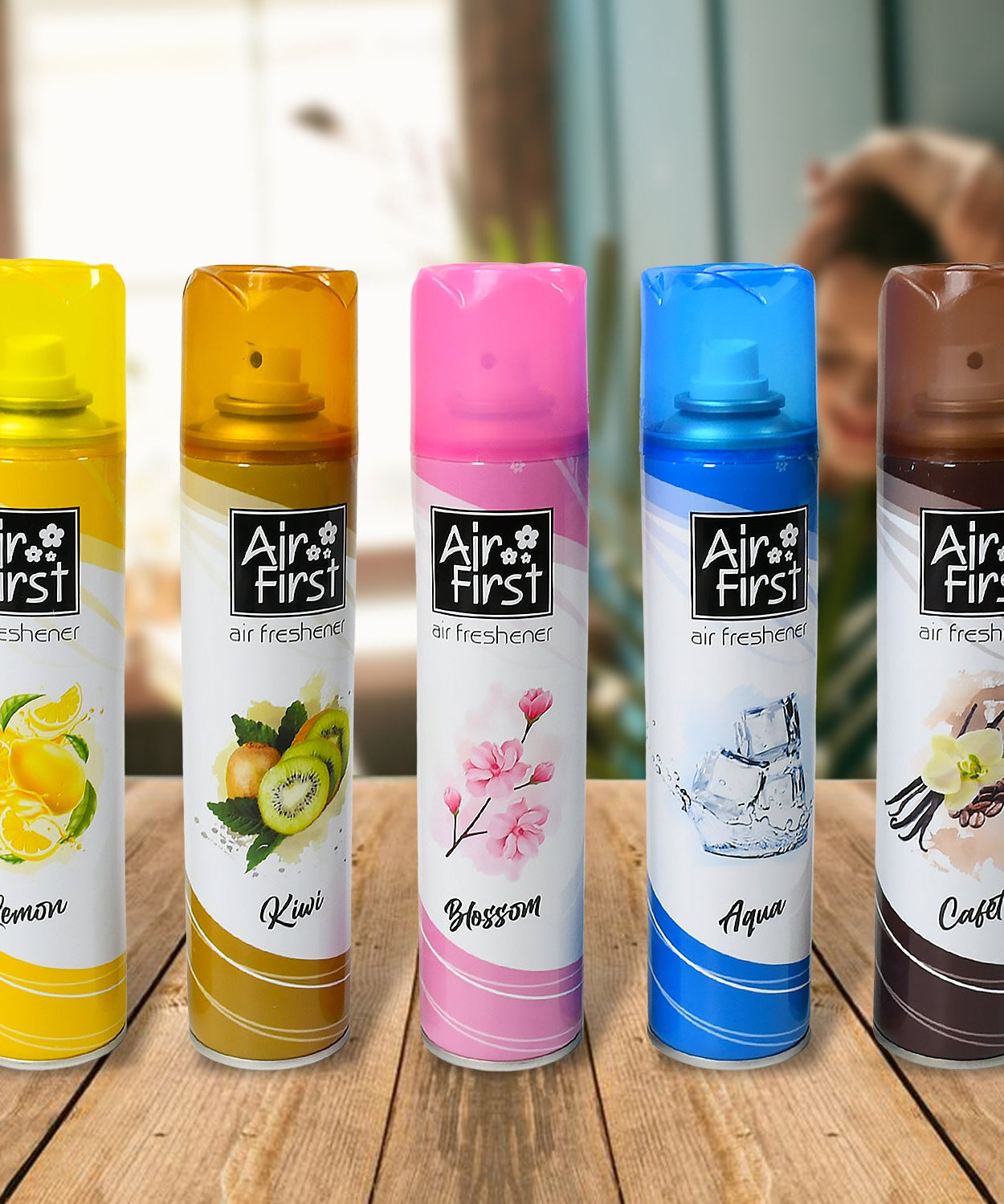 Air Freshener  | Used In Office, Home, Hotels, Banquets, Carpet Etc, Room Spray Air Freshener, Mix Fragrance Lemon, Kiwi, Blossom, Aqua, Cafet (300 Ml Approx / 1 Pc)