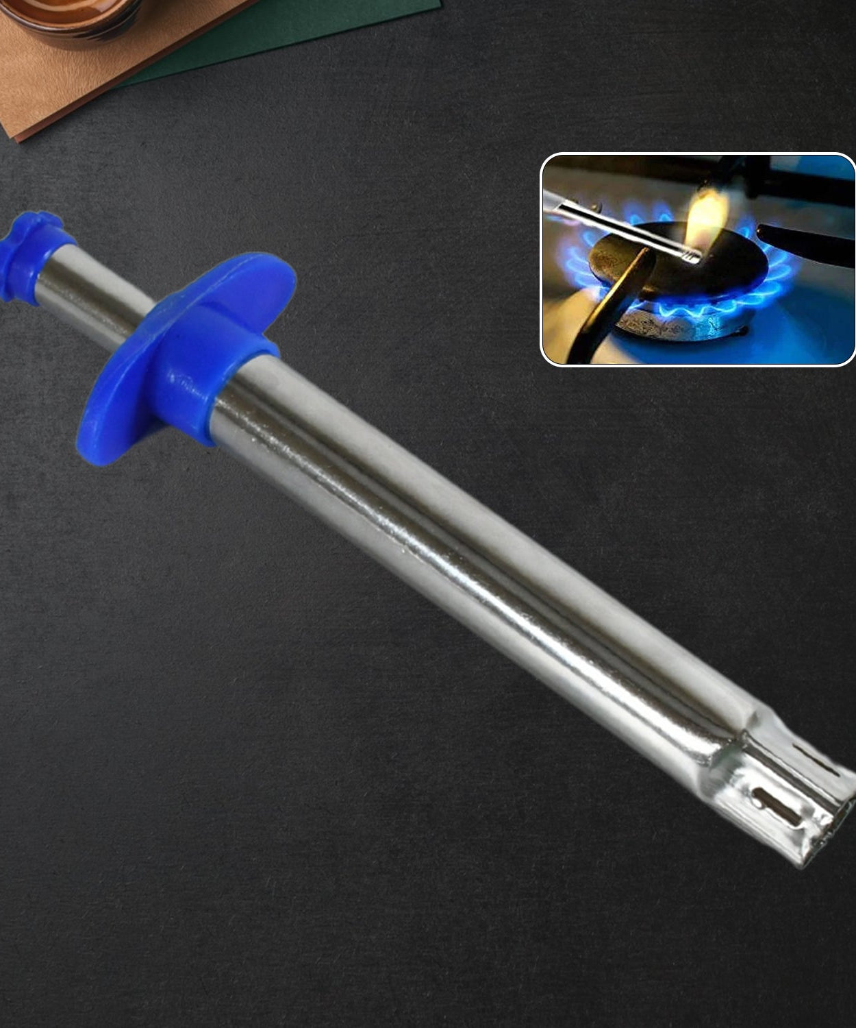 Stainless Steel Gas Lighter Long Lasting Use , Rust Proof, Unbreakable, Gas Lighter Restaurants & Kitchen Use (2 Pc Set)