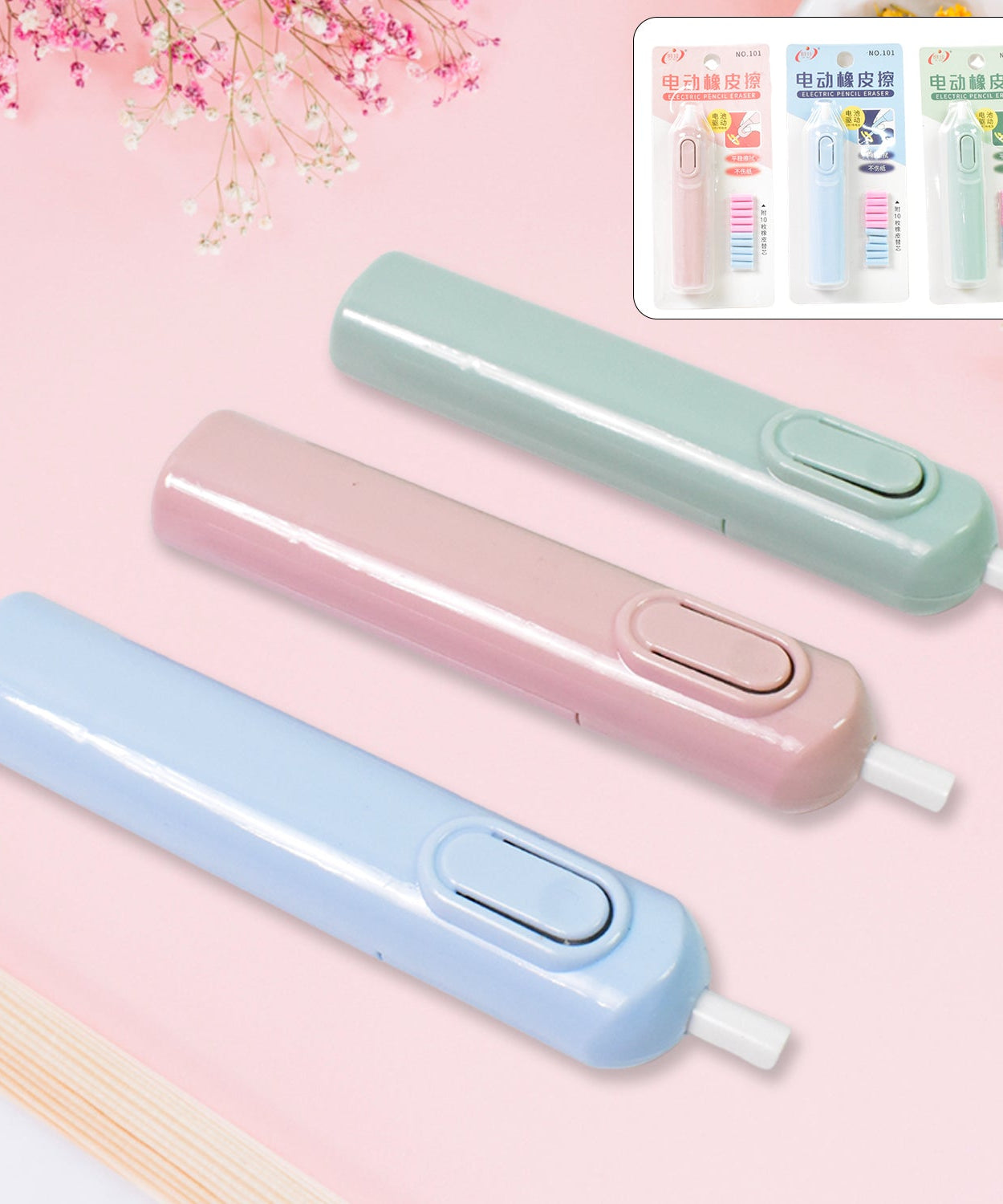 Electric Eraser Kit – Battery Operated with 10 Refills for Drawing & Sketching (Mix Design / Battery Not Included)