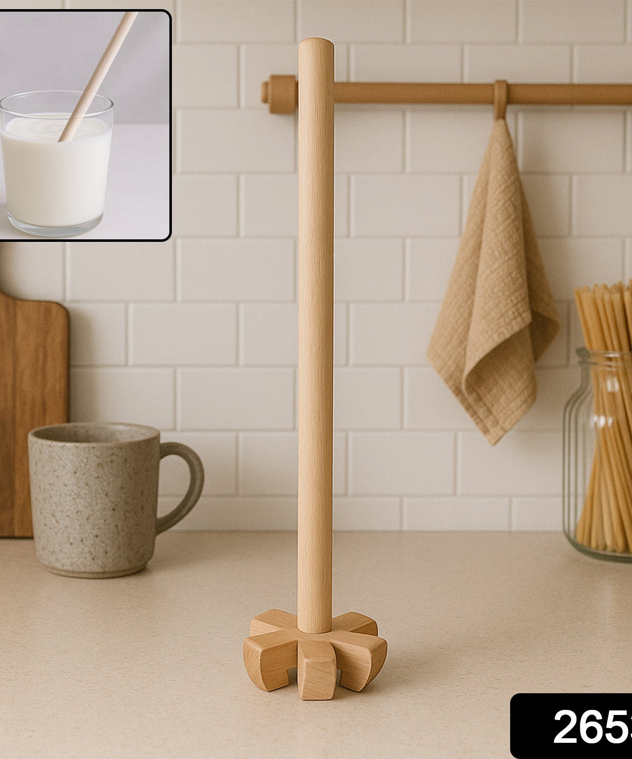 Wooden blender for all kitchen purposes.