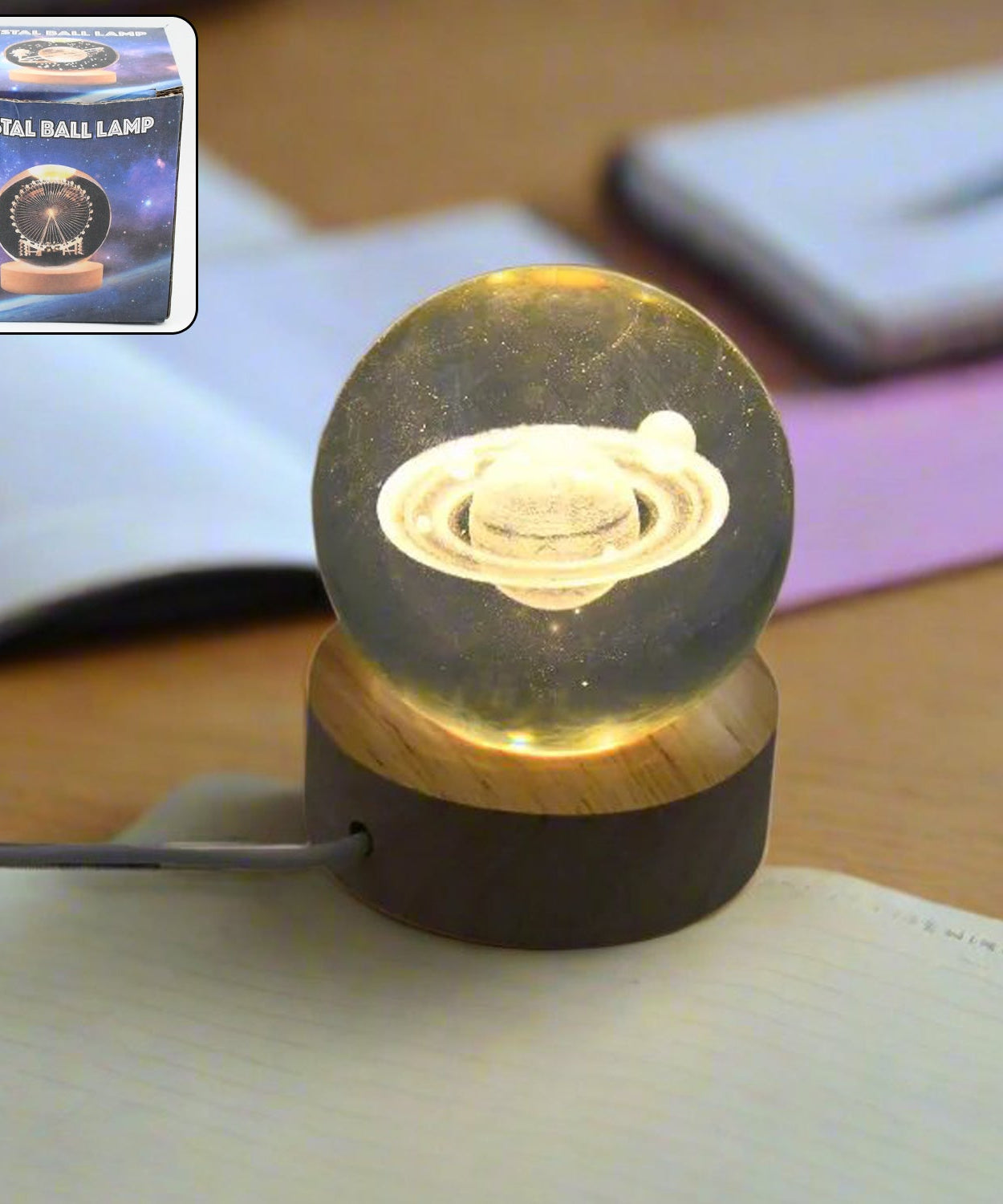 GlobeGlow Crystal Lamp