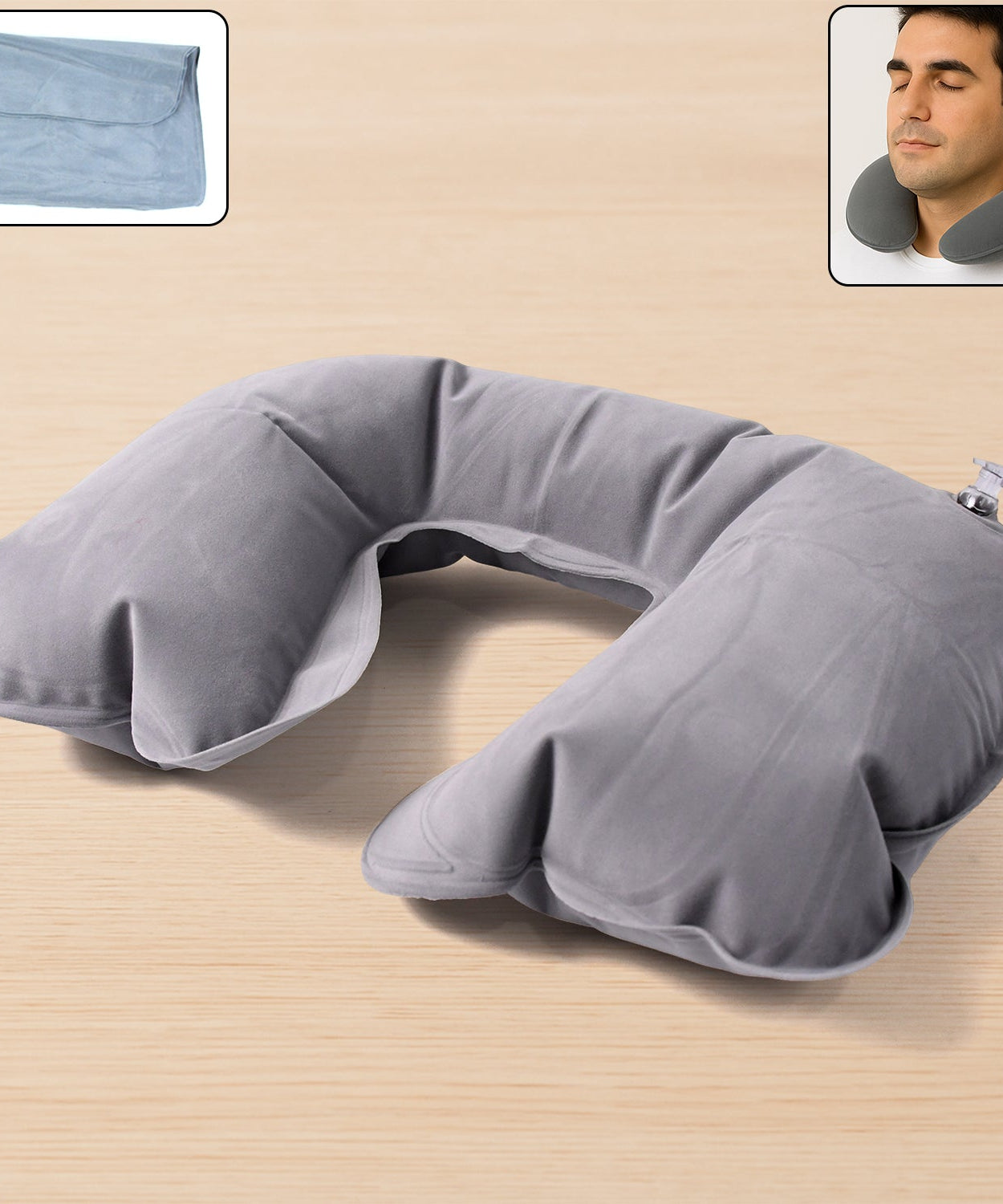 Inflatable & Foldable, Pillow U Shape Air Cushion Travel Pillow (1 Pc / Mix Color)