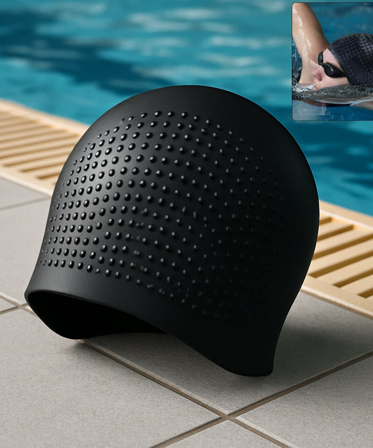 Knx Premium Silicone Waterproof Swimming Cap (1 Pc)