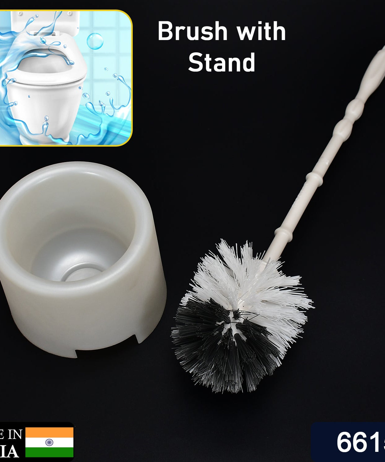 Toilet brush and holder set, potted style