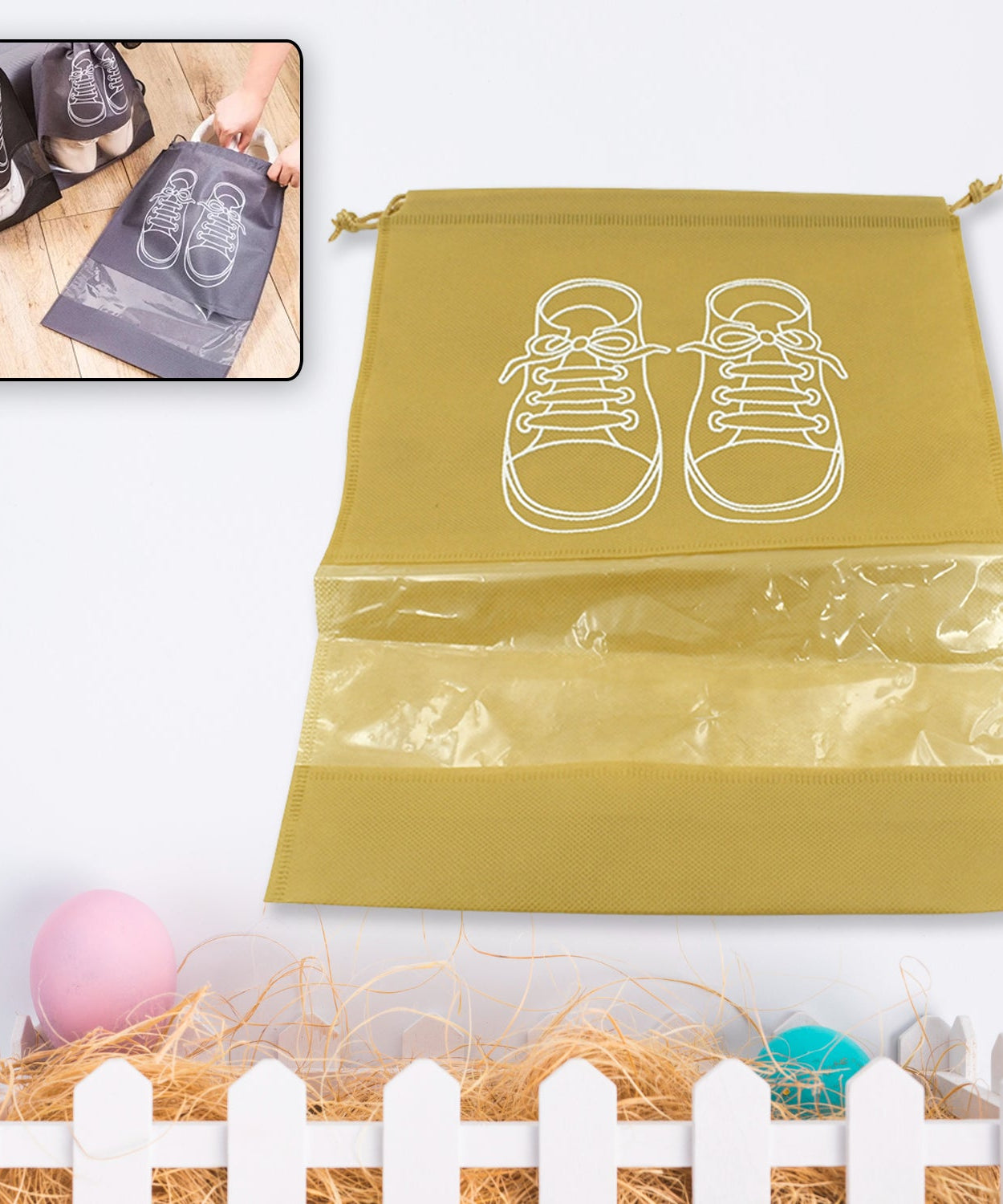 Beach Bag Shoes Storage Bag Closet Organizer Non-woven Travel Portable Bag Waterproof Pocket Clothing Classified Hanging Bag shoe bag luggage travel Portable Shoe Pouch Non Woven Transparent Window (1 Pc )