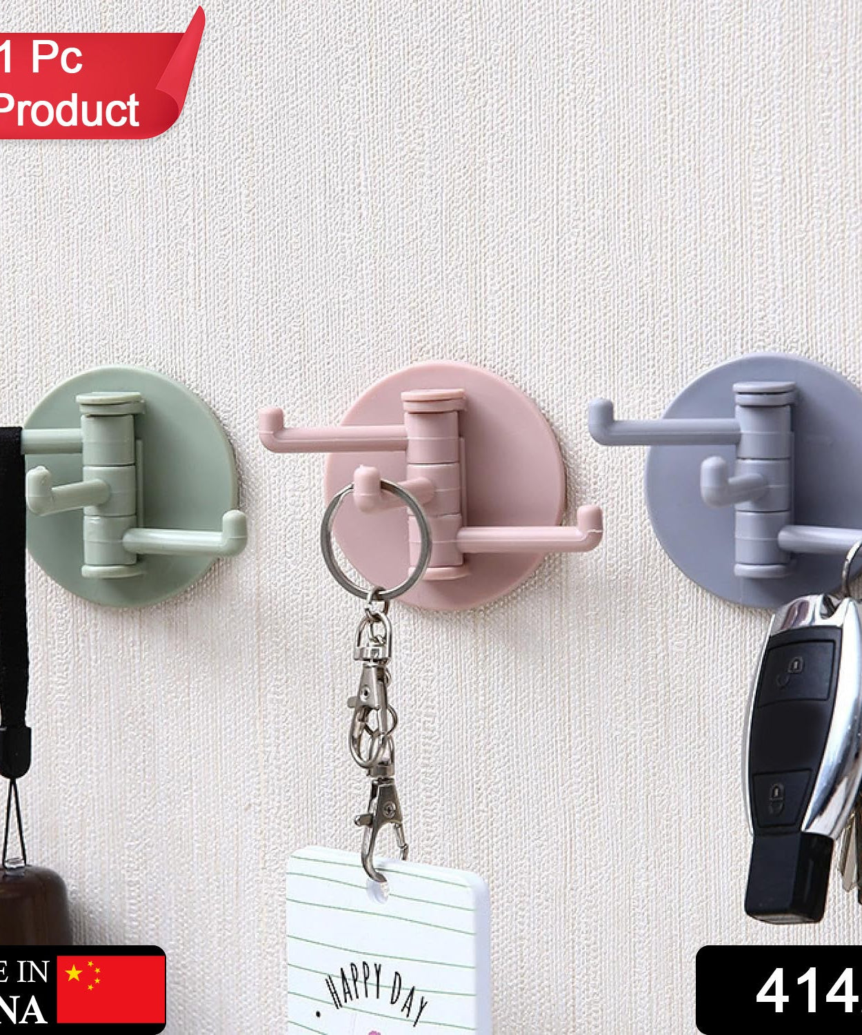 Multi-function rotatable sticky hook for kitchen or bathroom