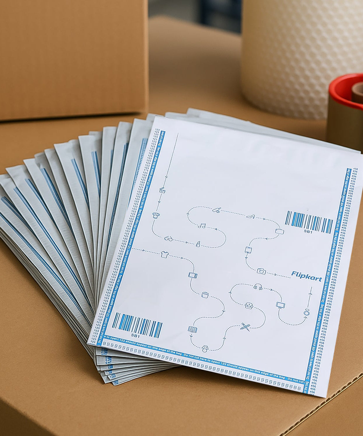 Flipkart Branded Security Courier Bags Small Size, 100 Pcs Set