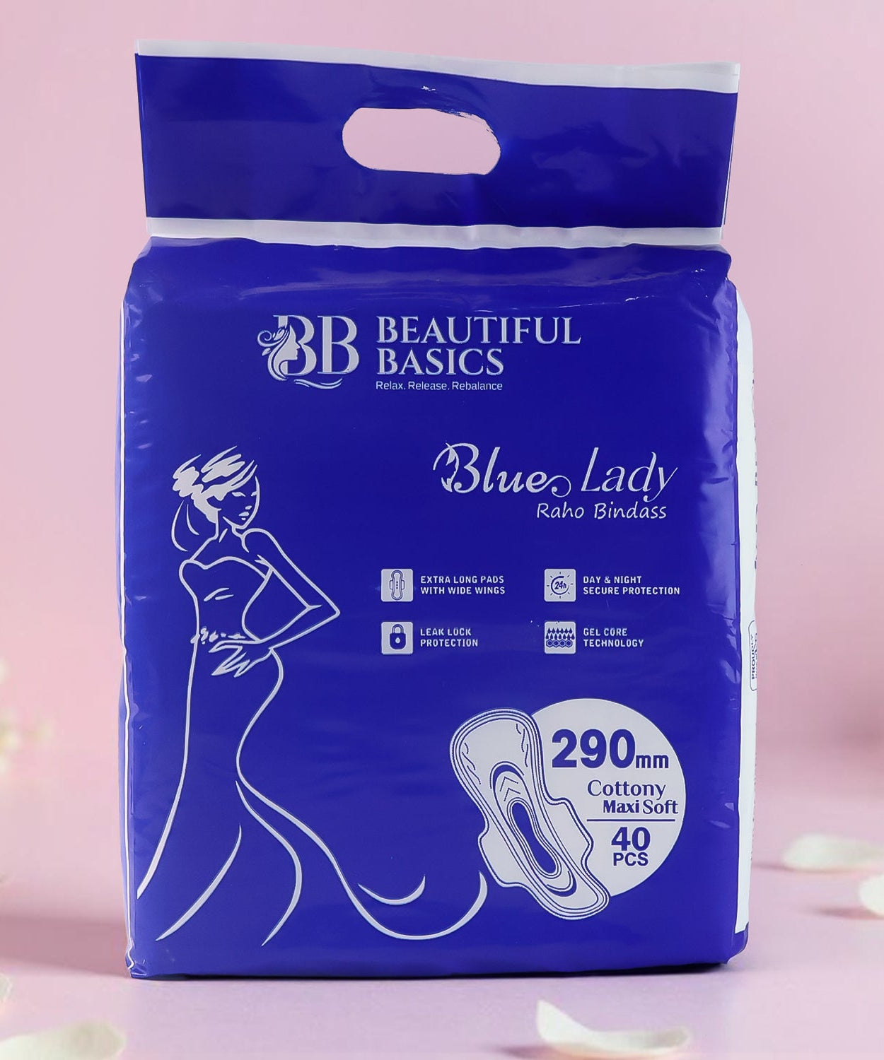 Blue Lady Extra Long Pads With Wides Wings Sanitary Pads – 290 mm, 40-Pack