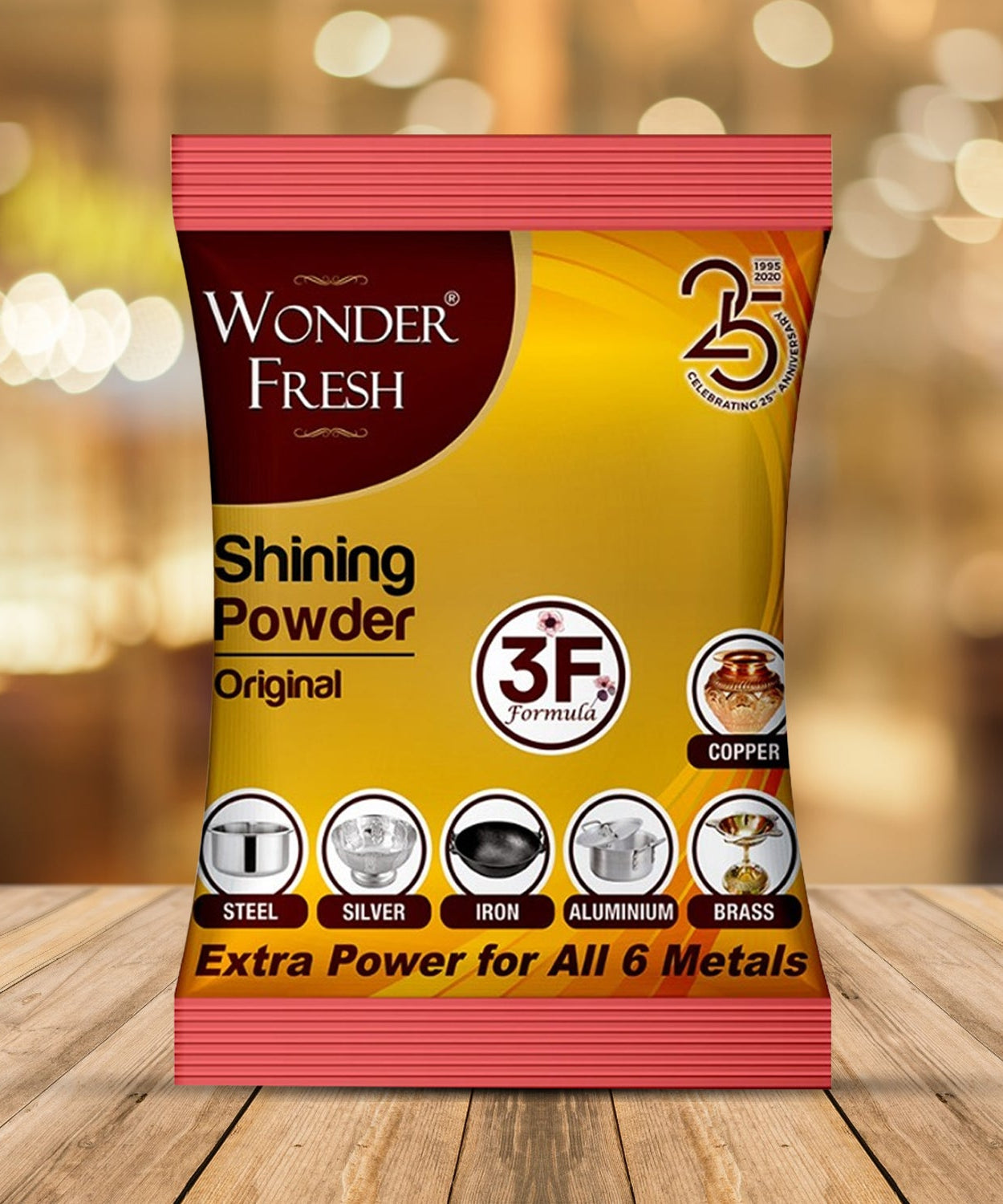 Shining Powder, Cleans and Polishes Copper, Brass, Silver, Aluminum, Iron, and Steel, Removes Tarnish and Oxidation (200 GM)