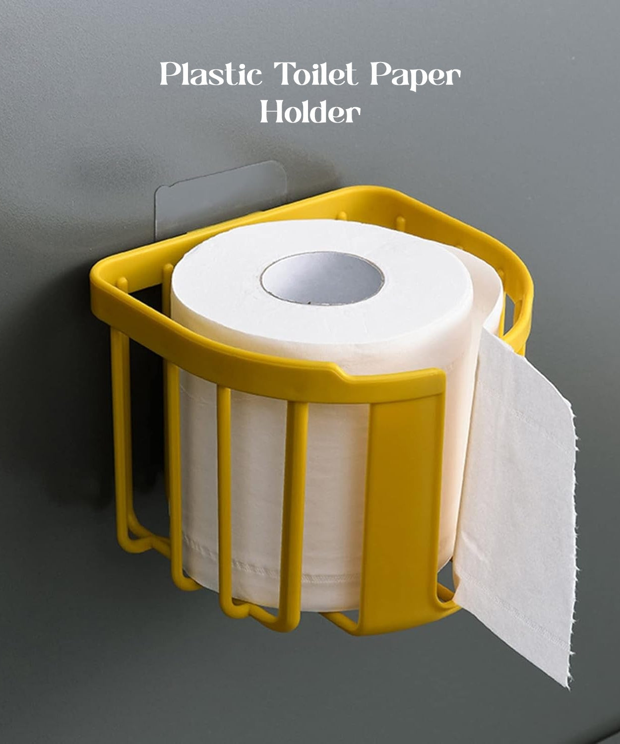 Toilet Paper Holder Bathroom, Tissue Roll Wall Mounted Plastic Bathroom Toilet Paper Roll Holder, Tissue Holder with Storage and Dispenser for Bathroom, Kitchen, Washroom | 14 x 13.5 x 11 Cm