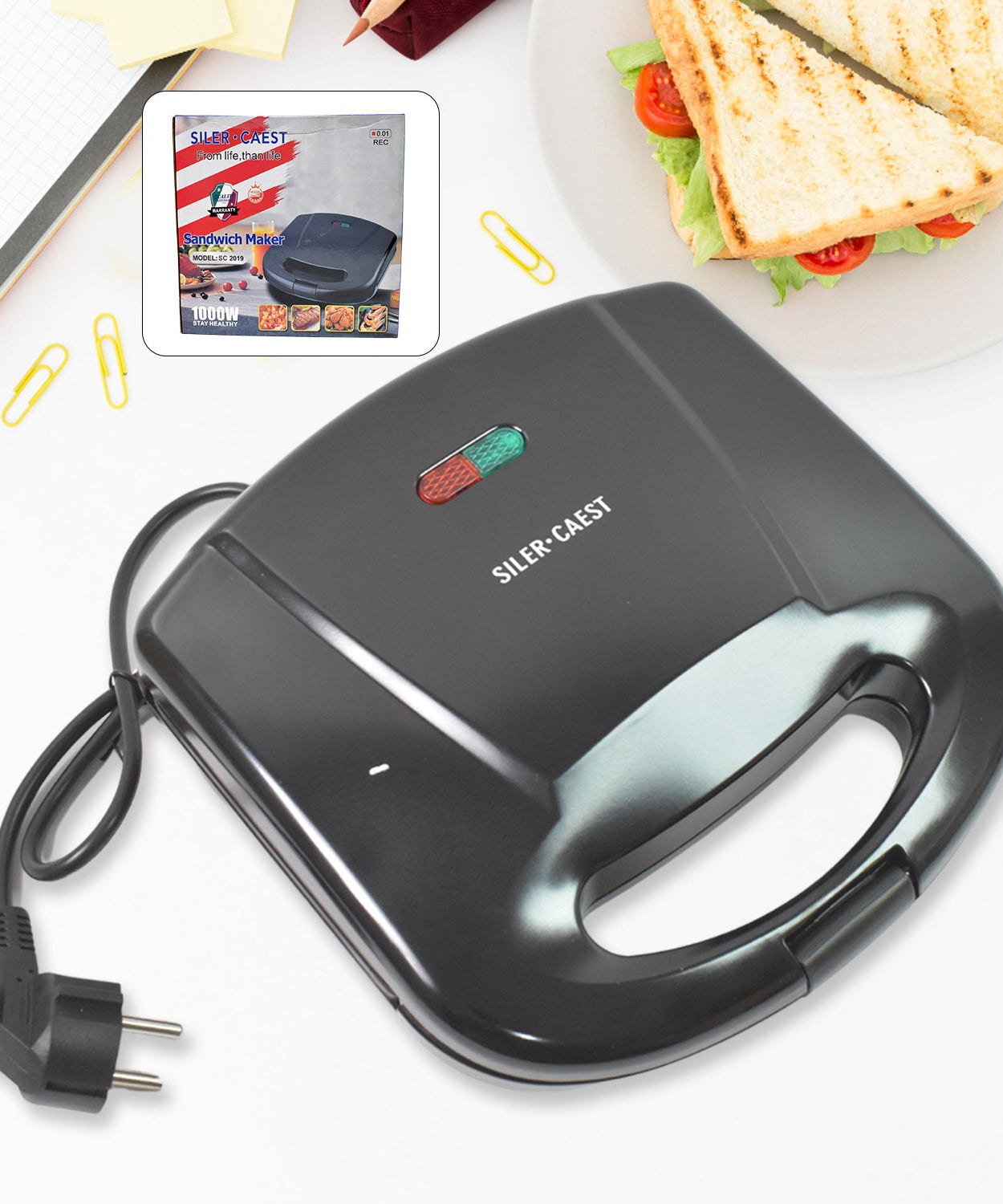 Sandwich Maker Makes Sandwich Non-Stick Plates| Easy to Use with Indicator Lights Sandwich toaster