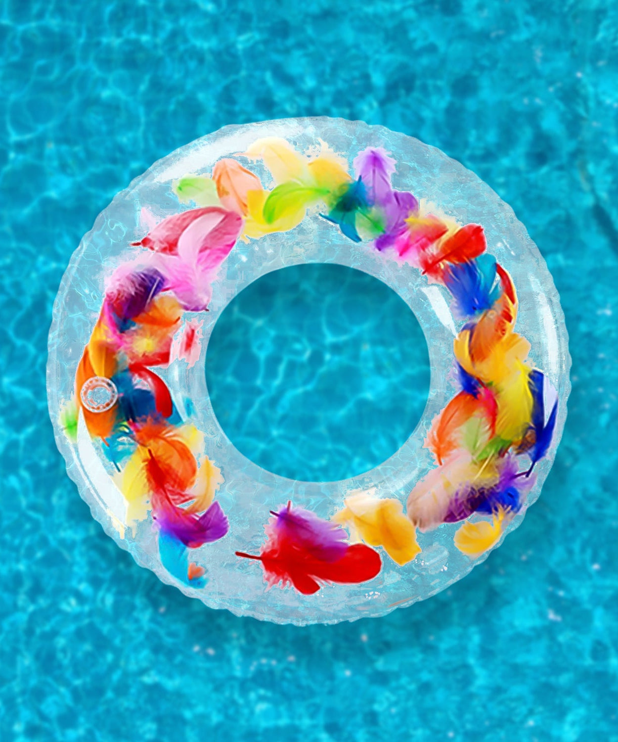 Swim Ring, For Adults, Conveniently Portable, Feathers, Swimming Ring, For Water Play, For Beaches, Swimming, Summer Vacation, Women's, Men's (1 Pc)