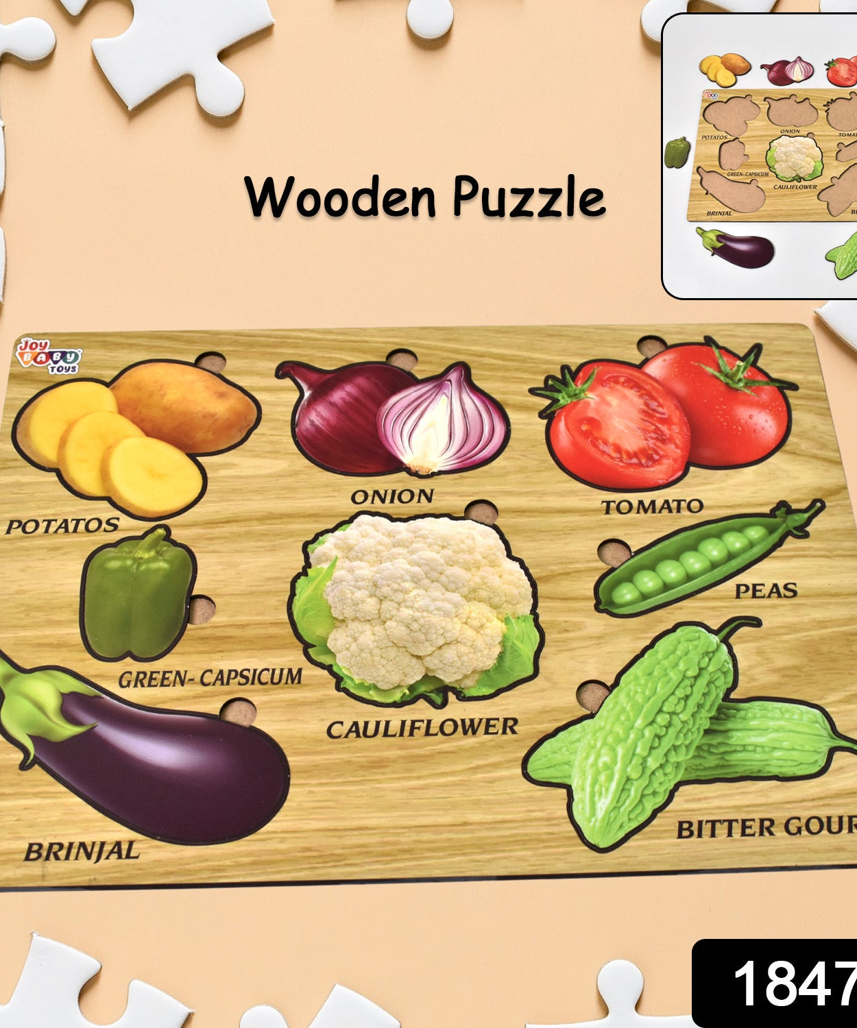 Coogam Wooden Vegetable Educational Puzzle