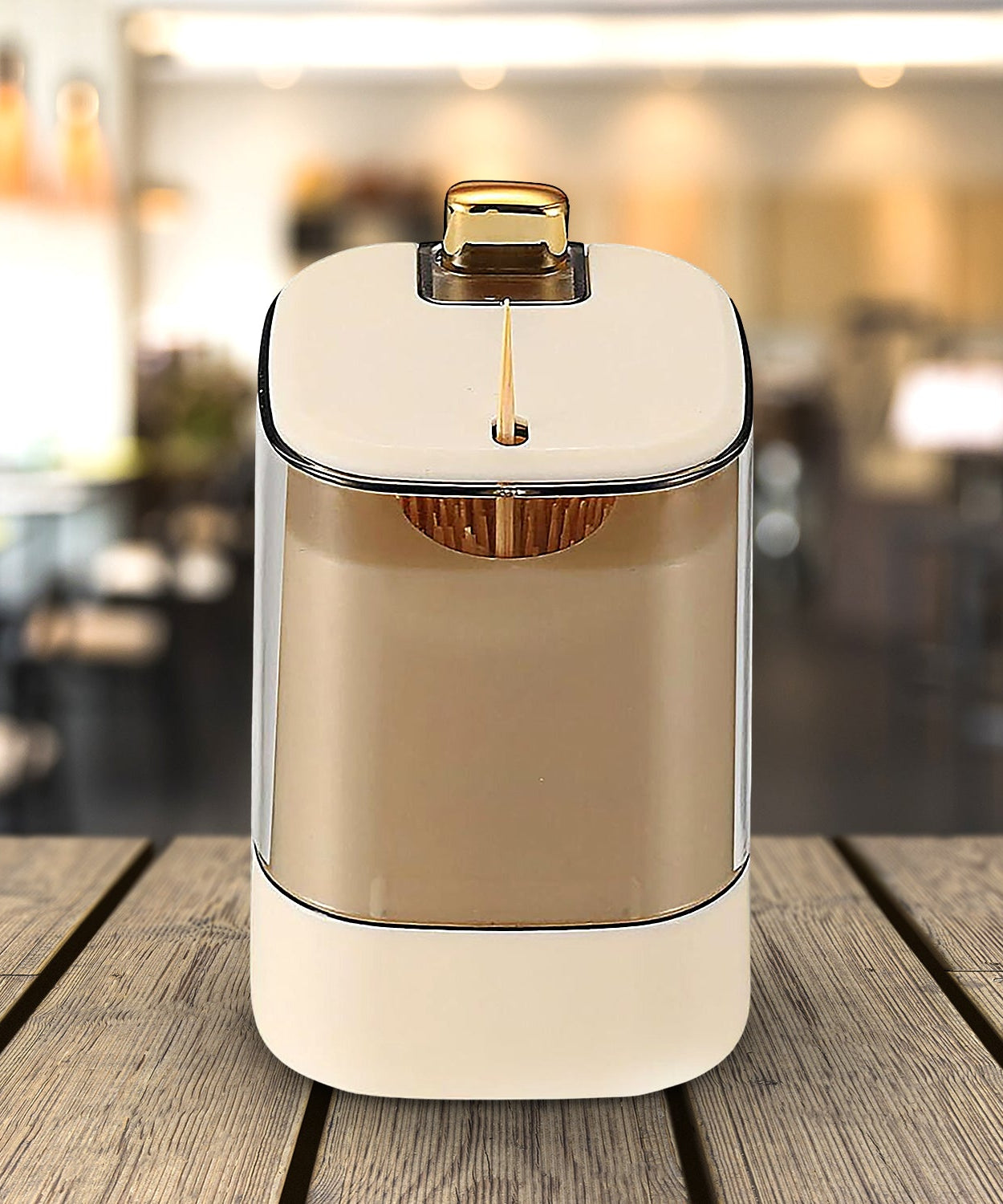 Toothpick Holder Dispensers, Automatic Toothpicks Container, Toothpicks Storage Dispensers Box, for Home Living room Kitchen Restaurant (1 Pc)