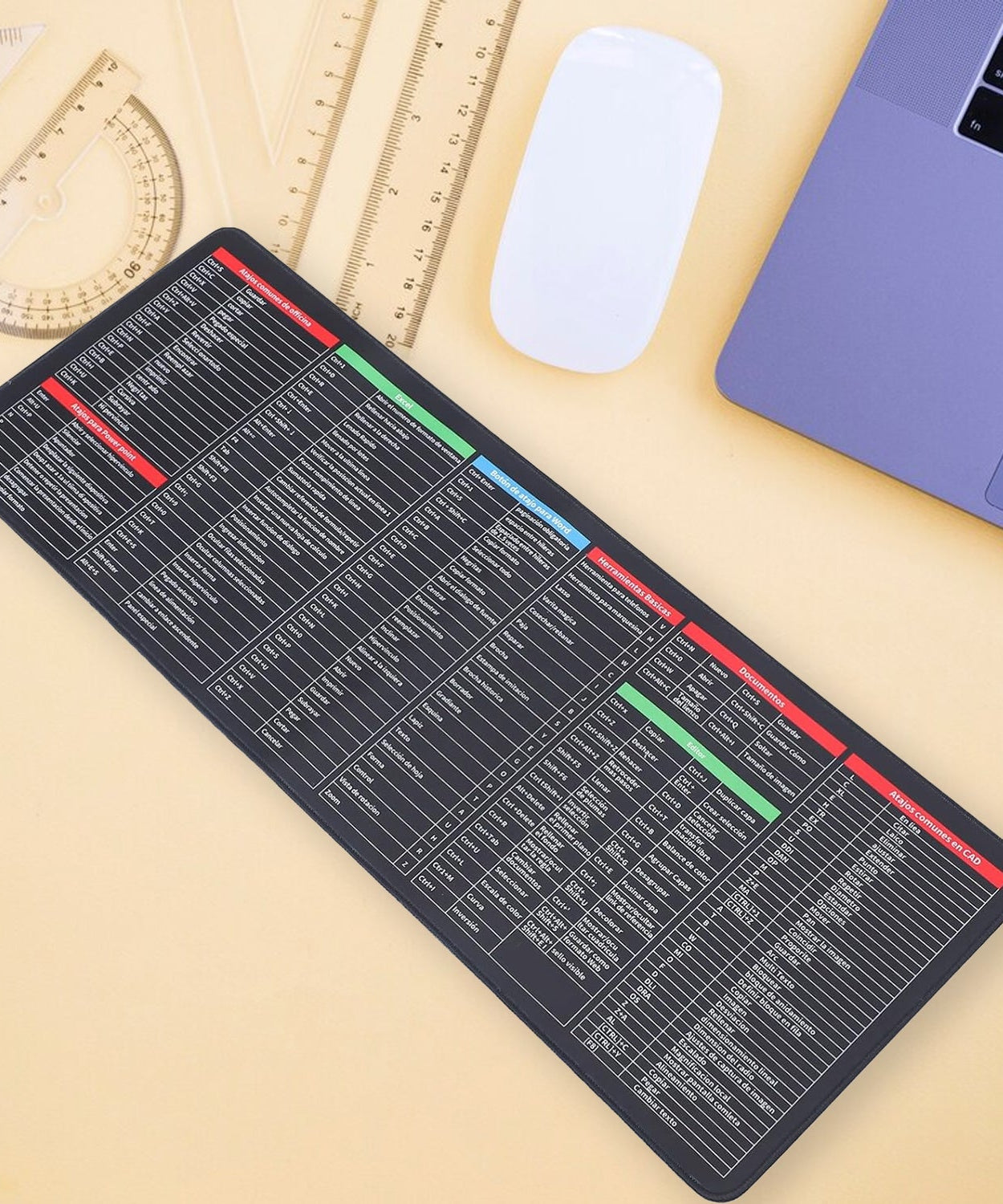 Mat of Shortcut Keyboard  Mouse Pad Mat Mouse Pads for Desk Quick Key Super Large Anti-slip Keyboard Pad Desk Accessories Desktop Mouse Pad Office Oversized Big Mouse Pad Rubber (80—30 Cm)