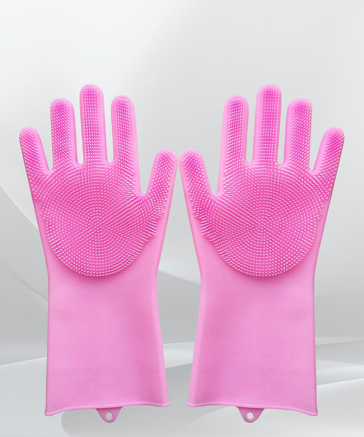 Dishwashing Gloves with Scrubber| Silicone Cleaning Reusable Scrub Gloves for Wash Dish Kitchen| Bathroom| Pet Grooming Wet and Dry Glove (1 Pair, 250 Gm)