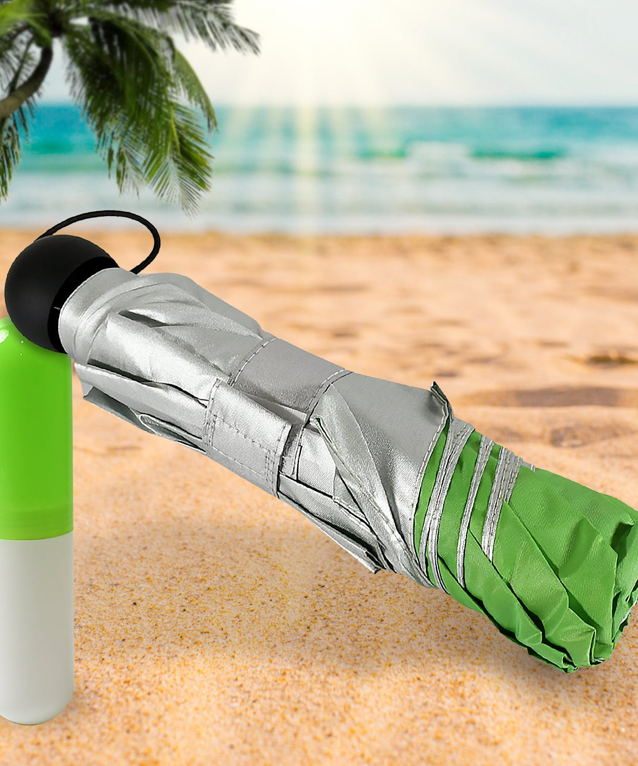 3 Fold Sun Protective Solid Foldable Outdoor Umbrella, Portable Sun, UV Protection Lightweight Rain Umbrella With Umbrella Case For Girls, Women, Men, Boys