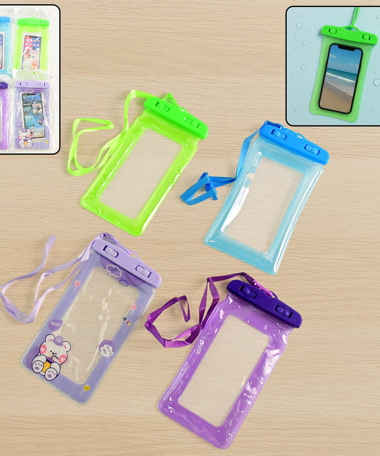 Pouch Cover Mobile Water Protector (1 Pc / Mix Color / Mix Design)