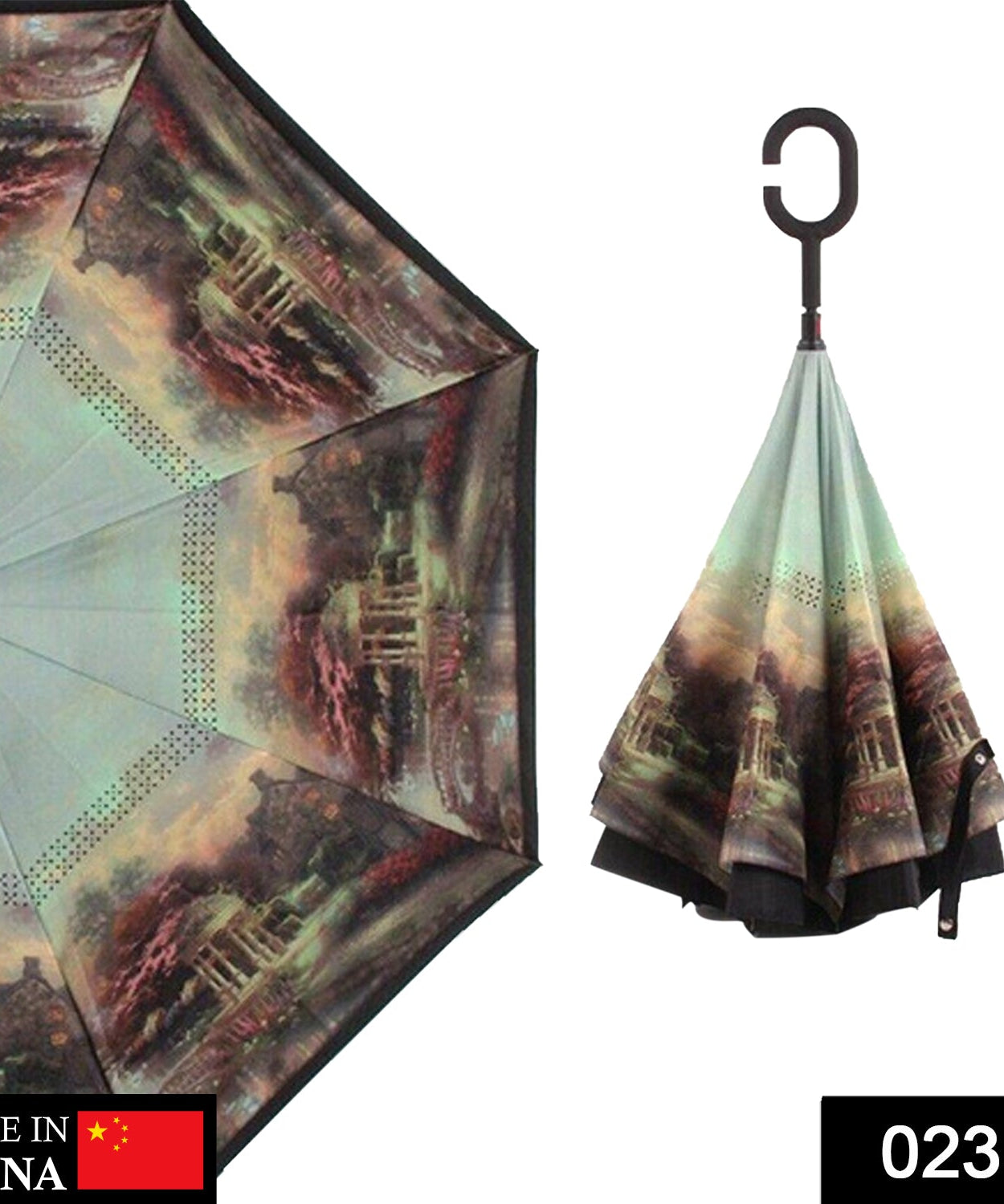 Umbrella with reverse design