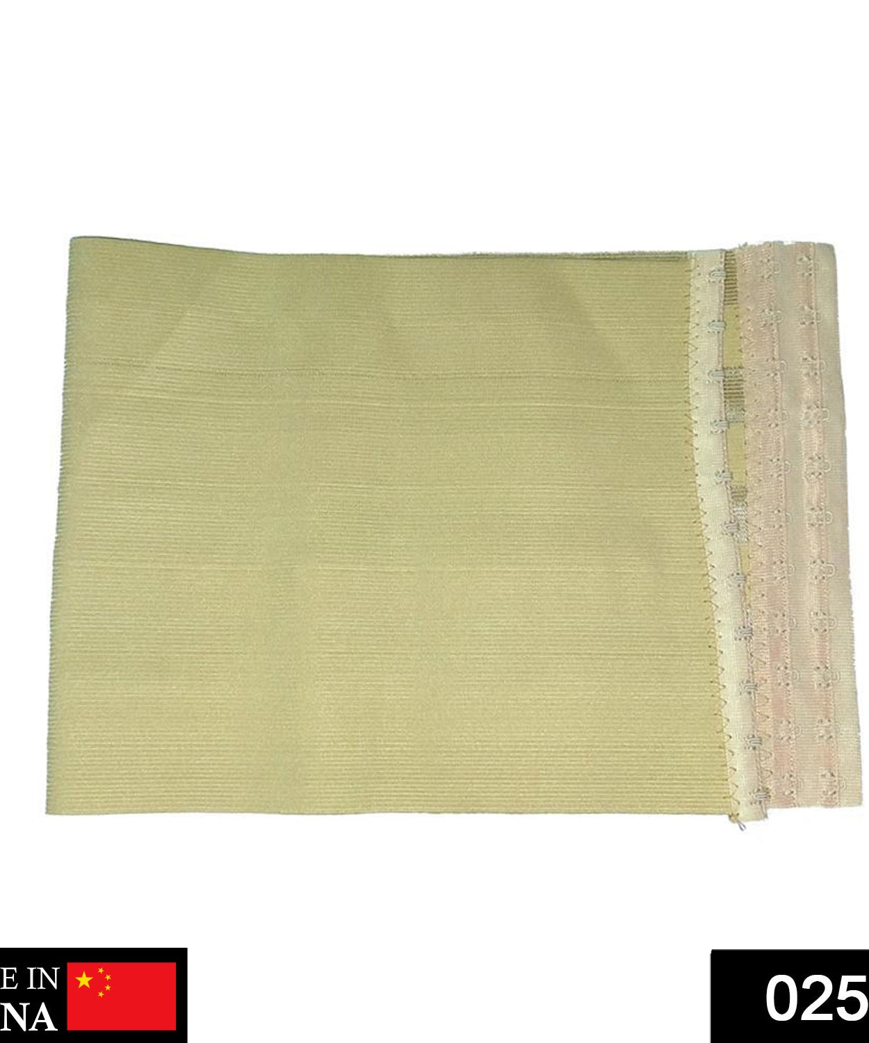 Body shaper cincher with adjustable hooks for waist trimming and support, large size.