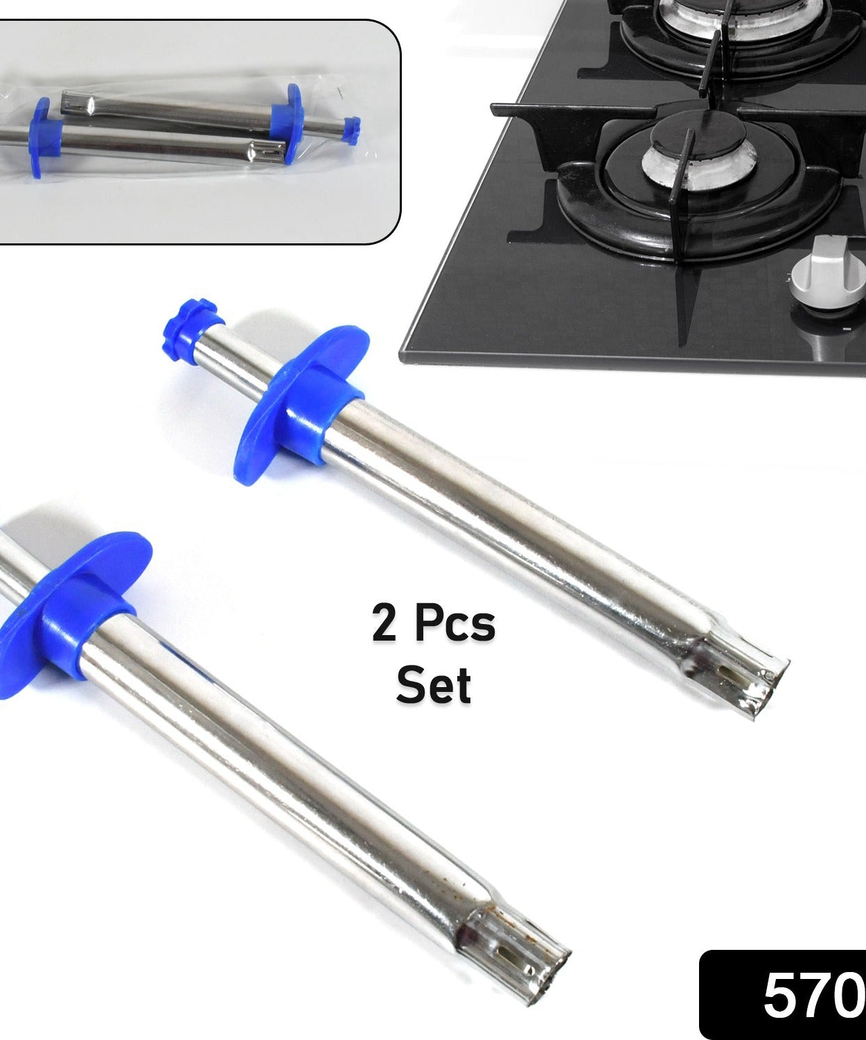 Stainless Steel Gas Lighter Long Lasting Use , Rust Proof, Unbreakable, Gas Lighter Restaurants & Kitchen Use (2 Pc Set)